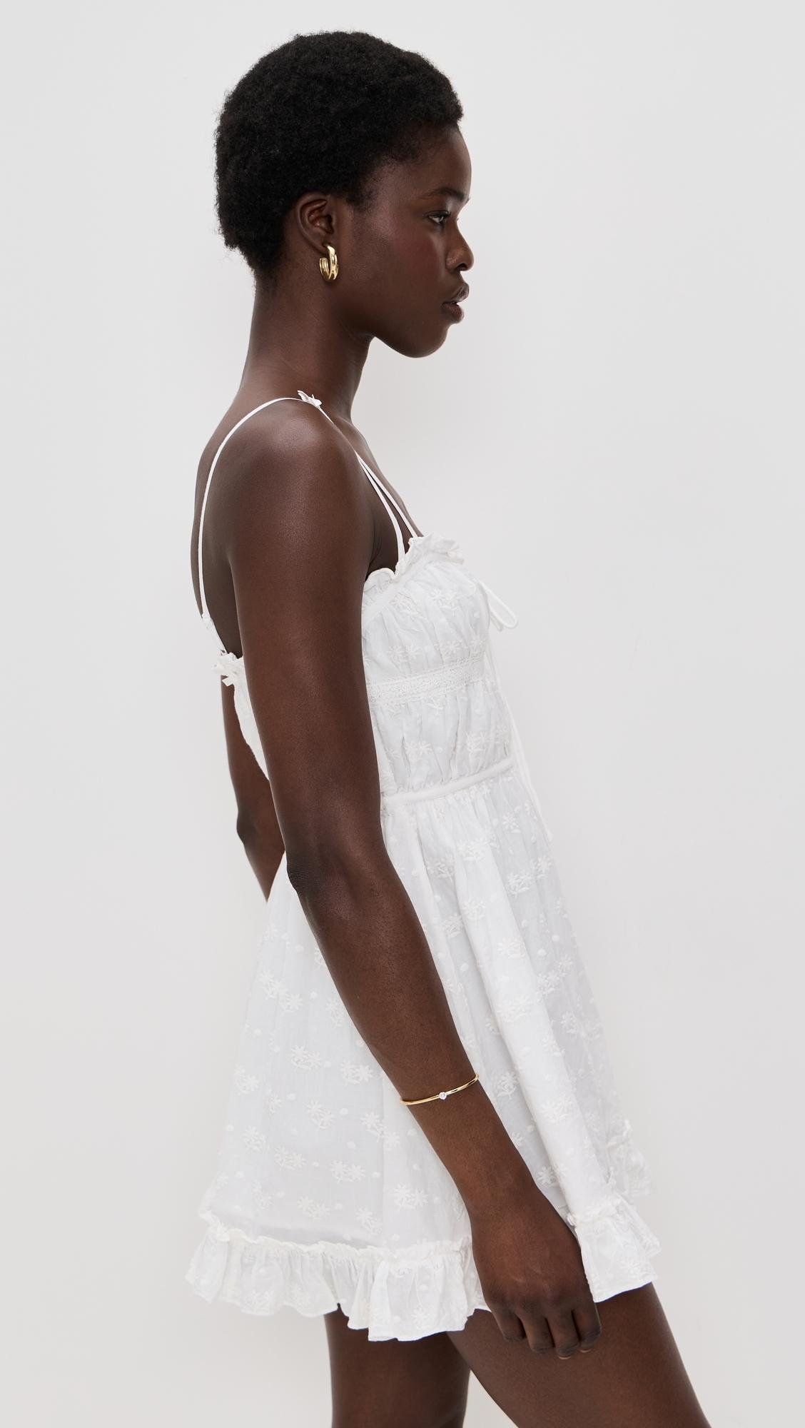 for love and lemons cotton eyelet dress For Love & Lemons Edie Eyelet Slip Dress in White