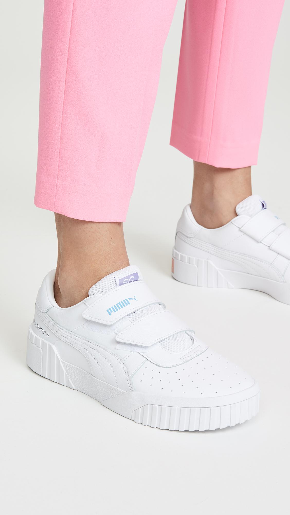 PUMA Leather Cali Velco X Selena Gomez Sneakers in White | Lyst