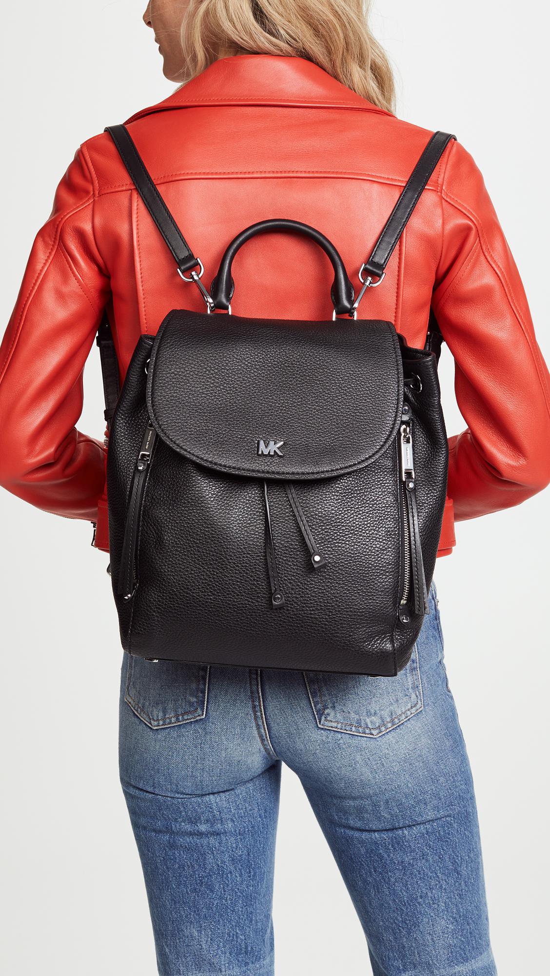 michael michael kors evie medium leather backpack