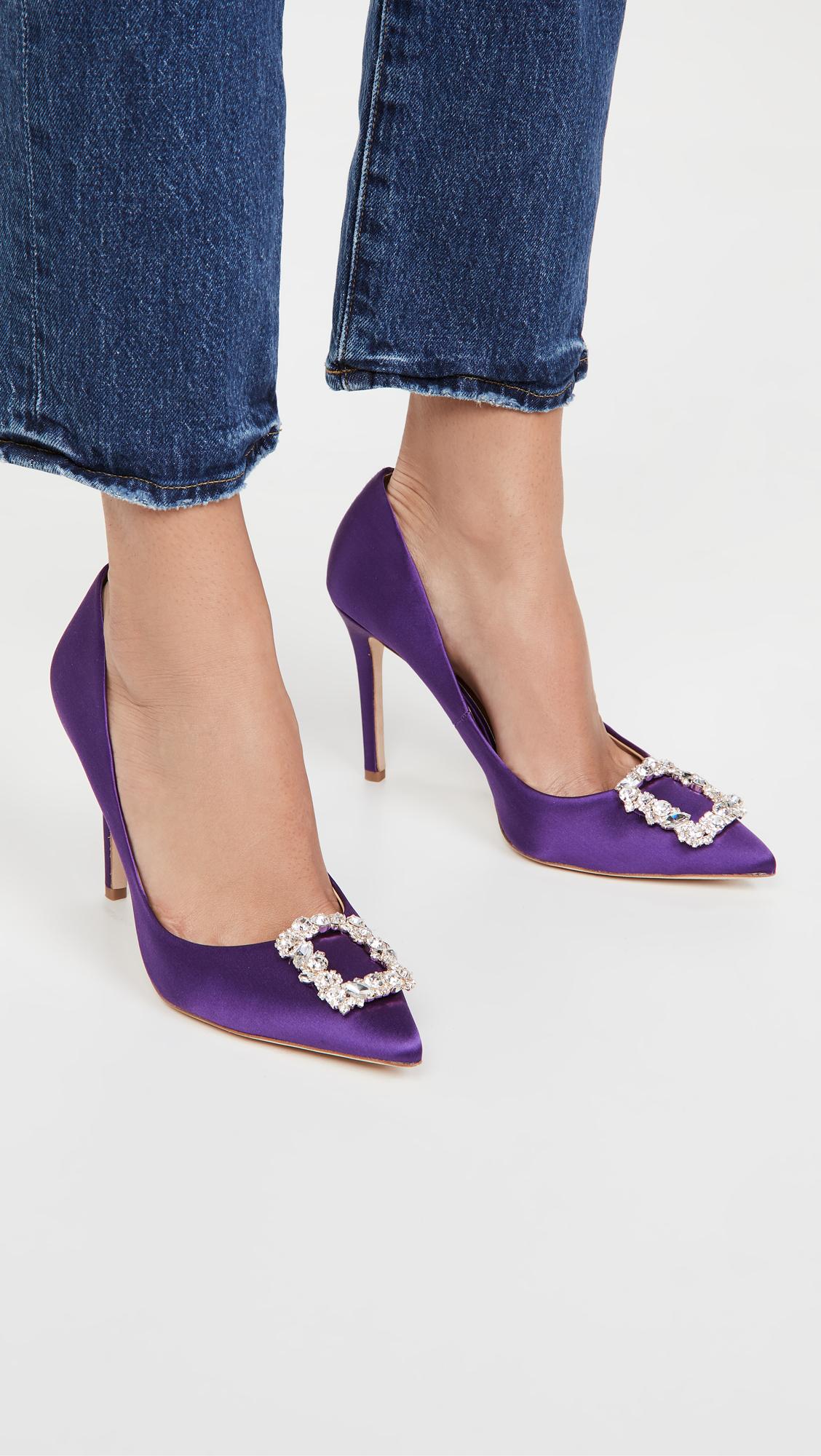 Badgley Mischka Satin Cher Pumps in Purple | Lyst