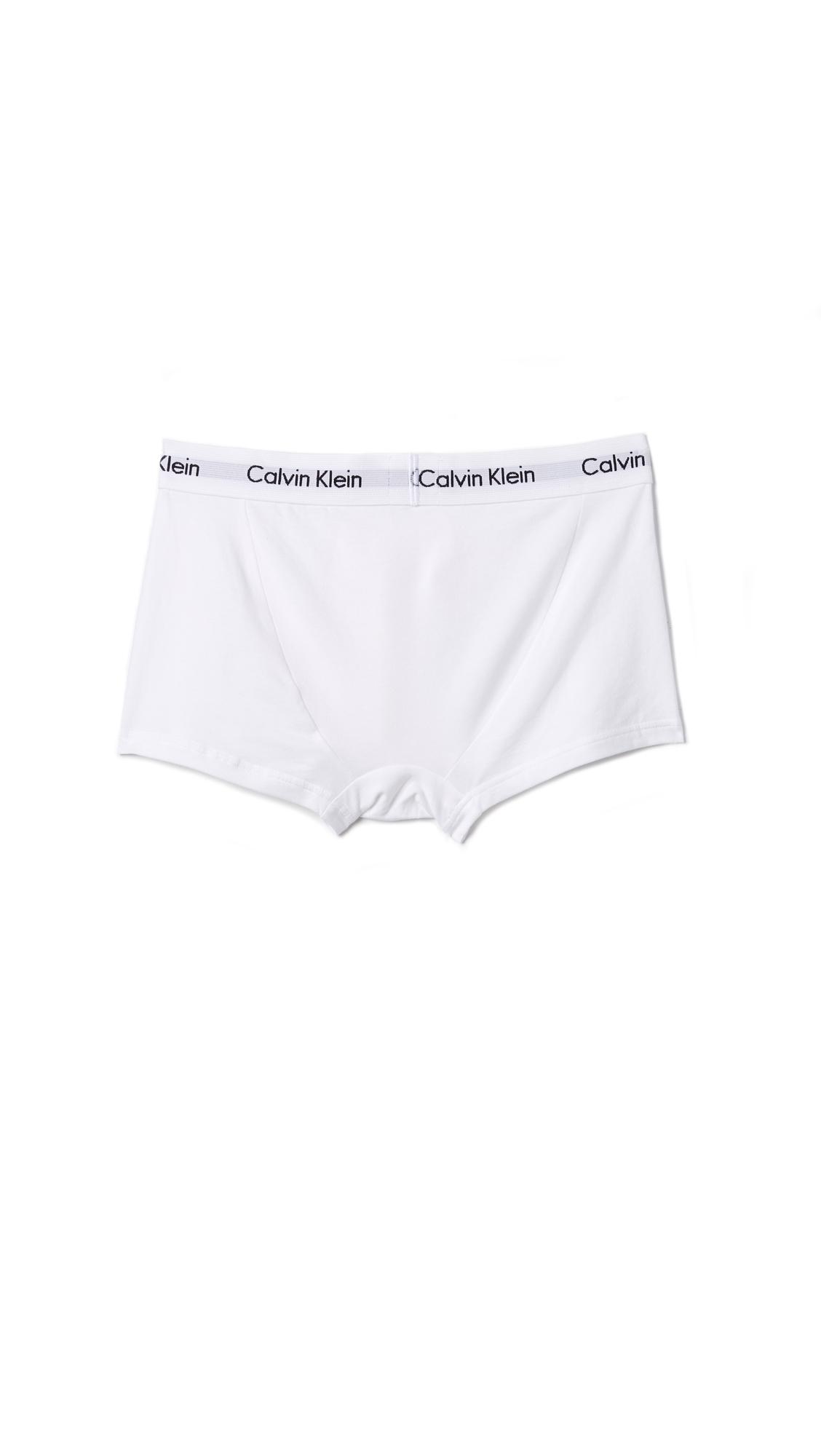 Calvin Klein Cotton Stretch 3 Pack Low Rise Trunks in White for Men | Lyst