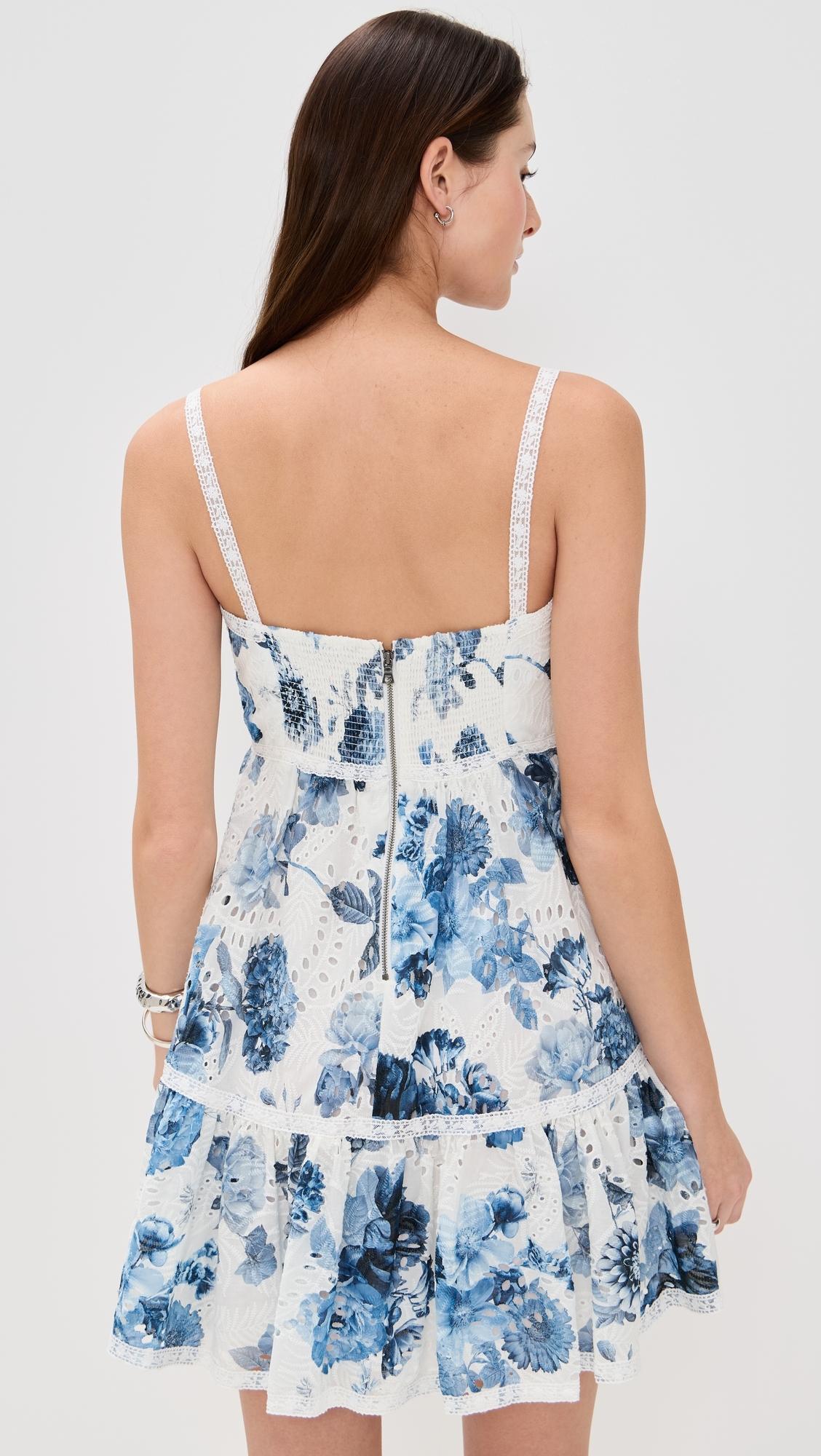 Alice + Olivia Fallon Square Neck Babydoll Mini Dress in
