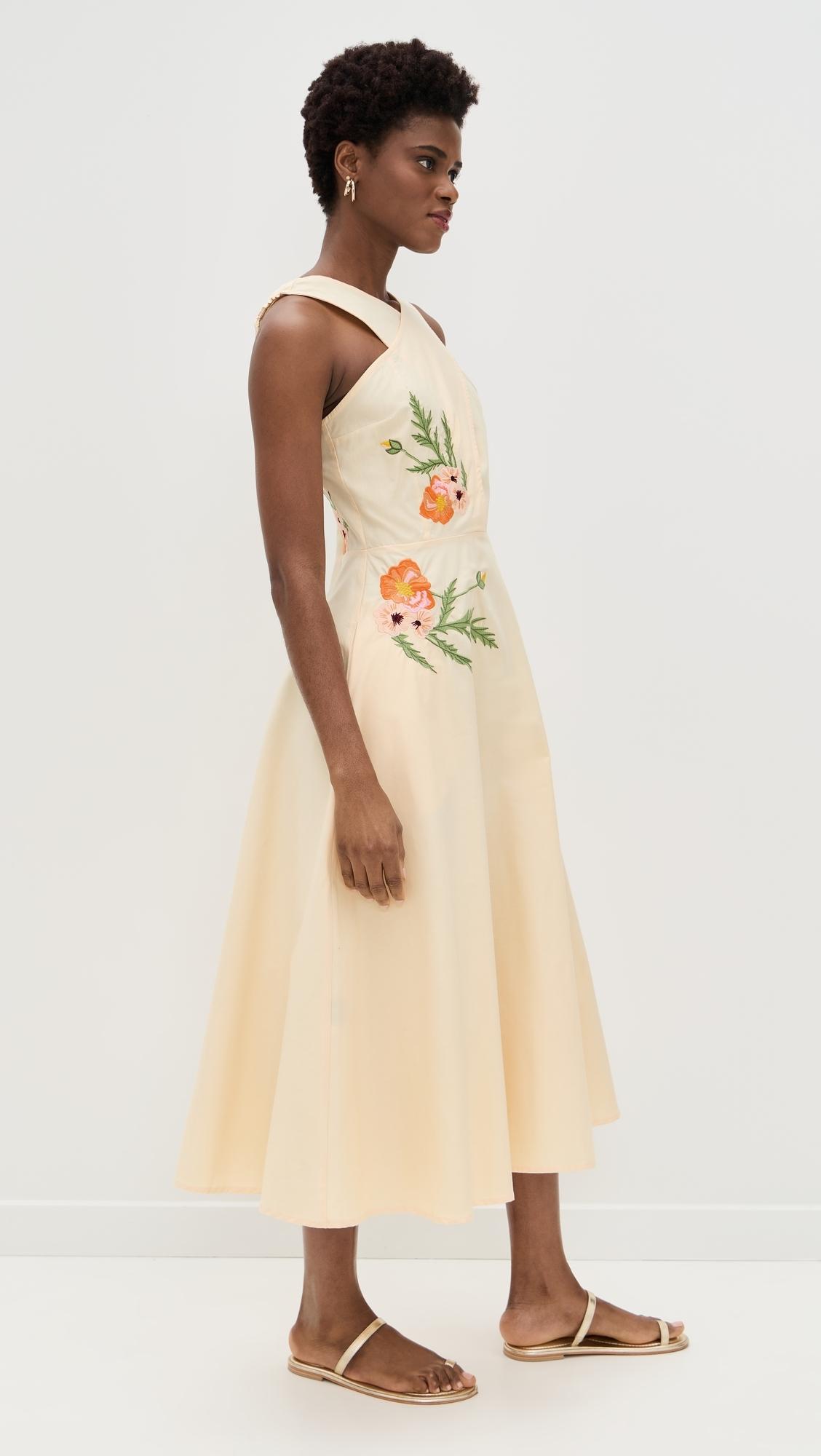fanm mon gloriosa floral embroidered dress Gloriosa Floral Embroidered Midi Dress L main image 0