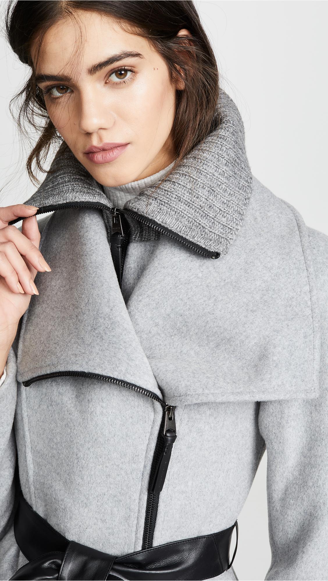 Mackage nori belted hotsell wide lapel coat