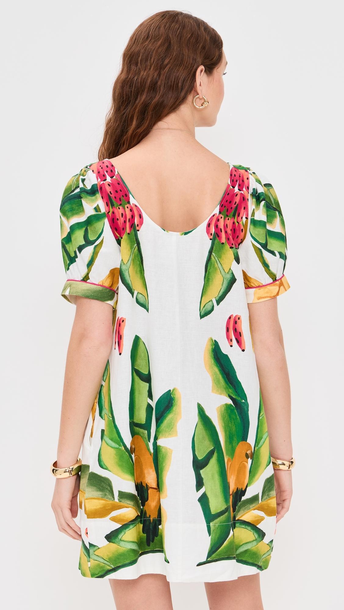 farm rio graphic foliage mini dress Red Summer Foliage Mini Dress FARM Rio