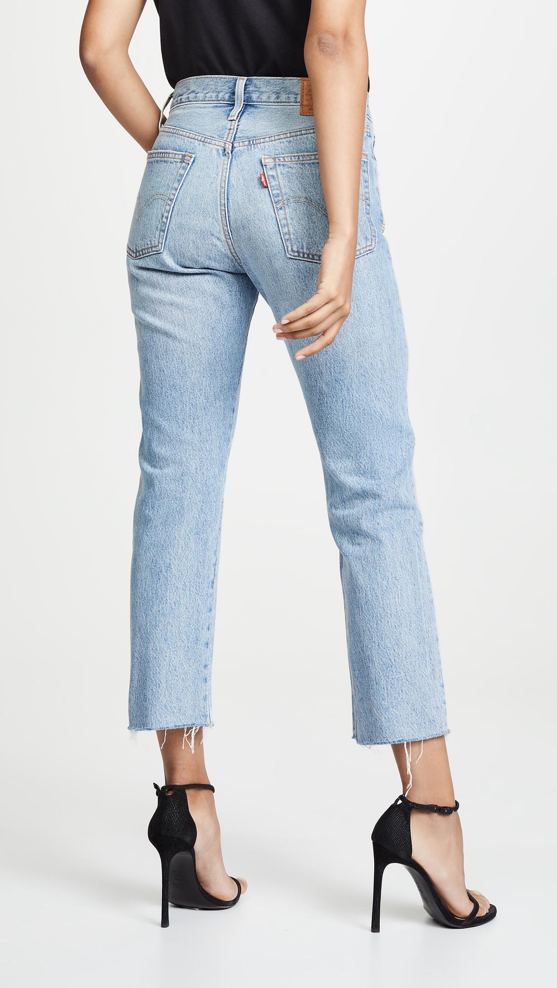 Levi's 501 Crop Jeans in Blue | Lyst
