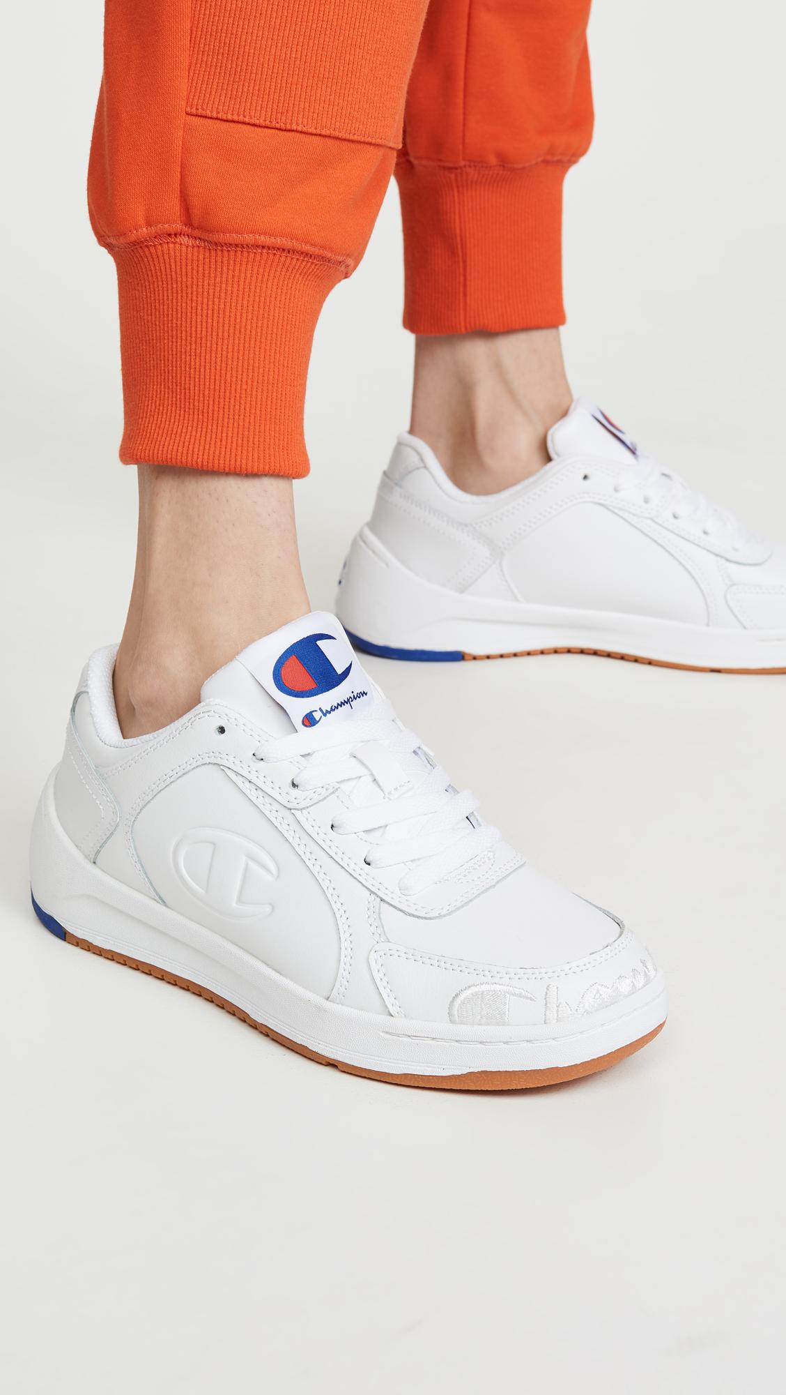 Champion Leather Super C Court Low Mono Sneakers in White | Lyst