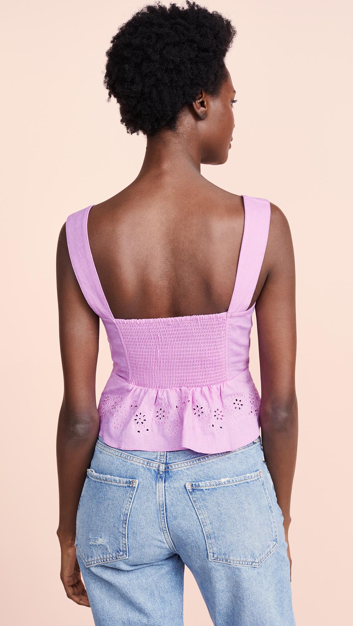 Free People Linen I Want You Babe Tank Top In Purple Lyst