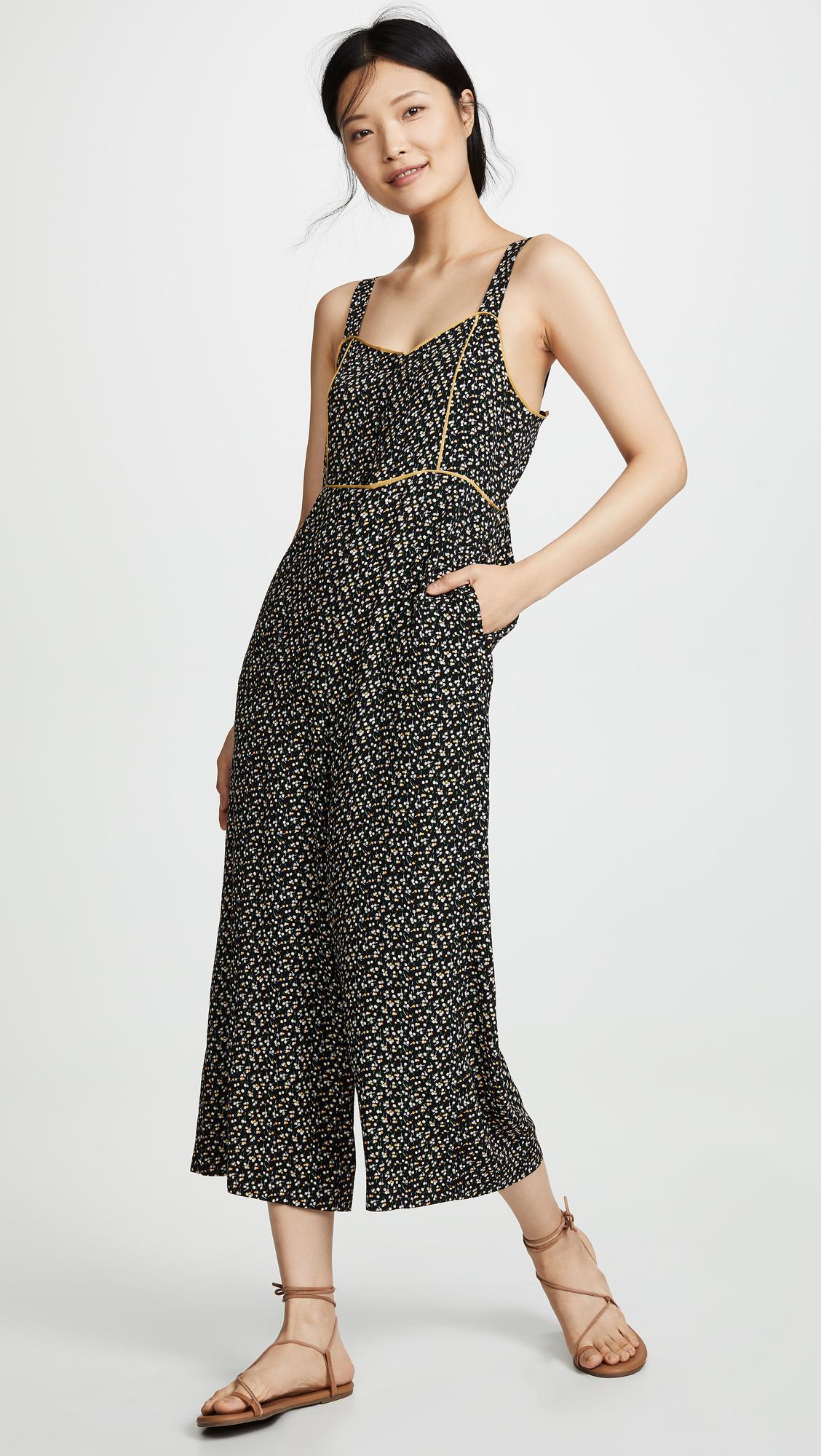 madewell ruched wide leg jumpsuit