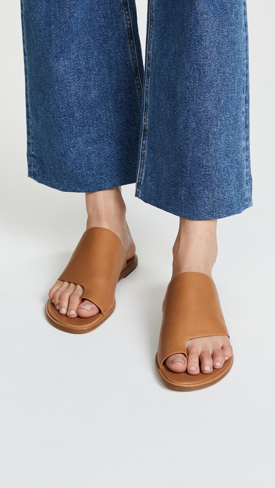 double strap fur sandals