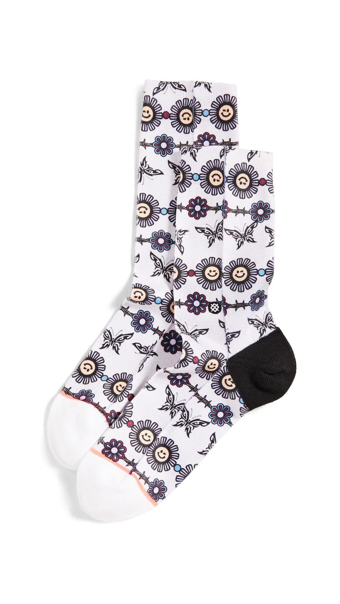 Small STANCE Womens Daisy Chain Socks Grey Heather