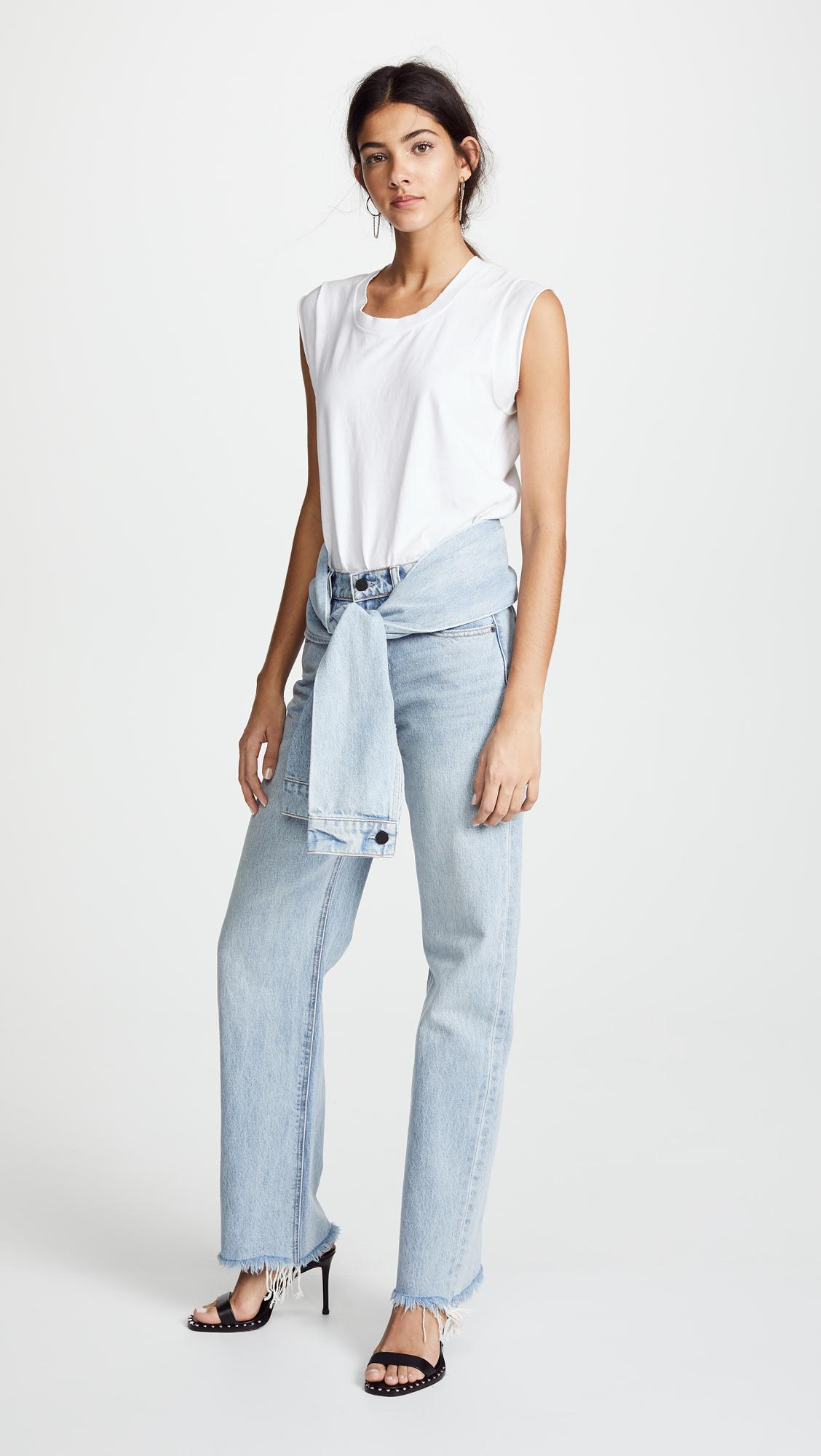 alexander wang blue and black denim cargo jeans