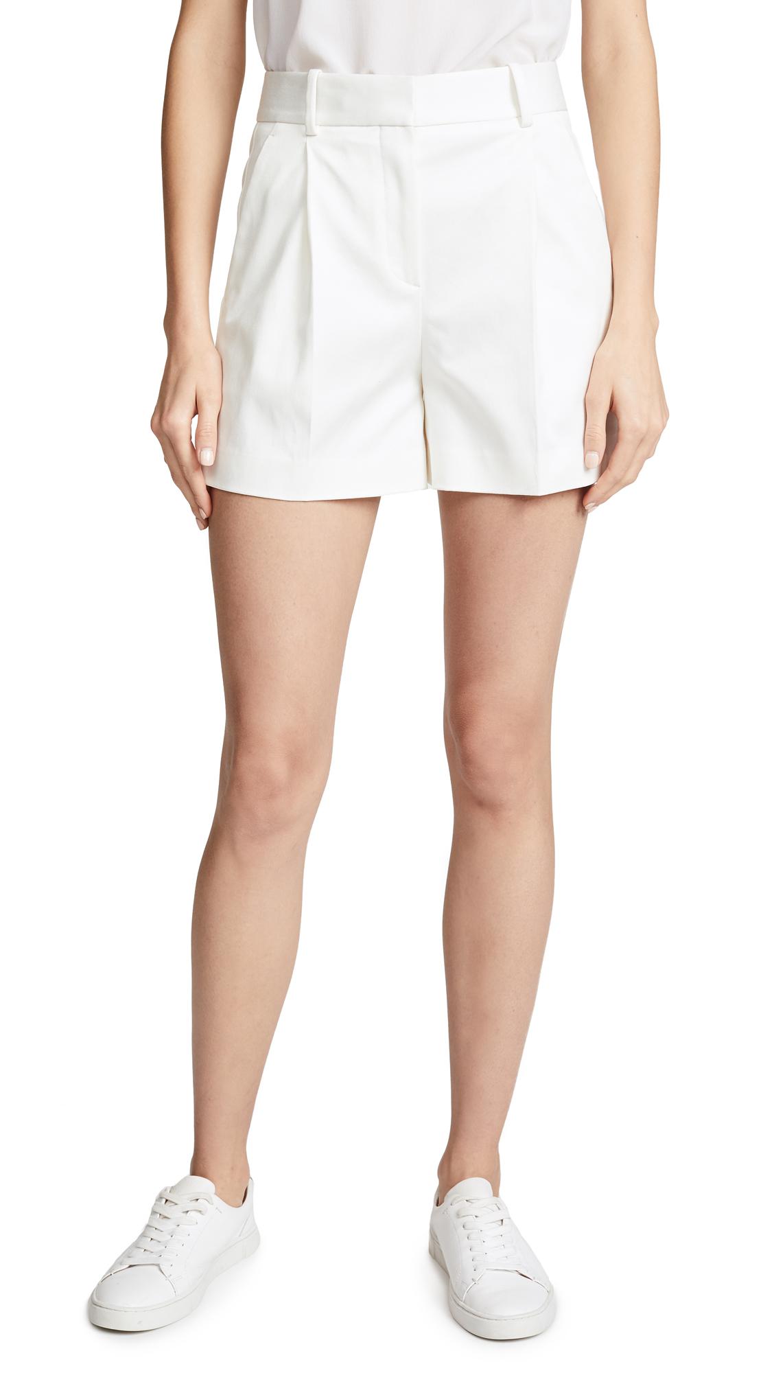 Theory Cotton Pleat Shorts in Ivory (White) Lyst