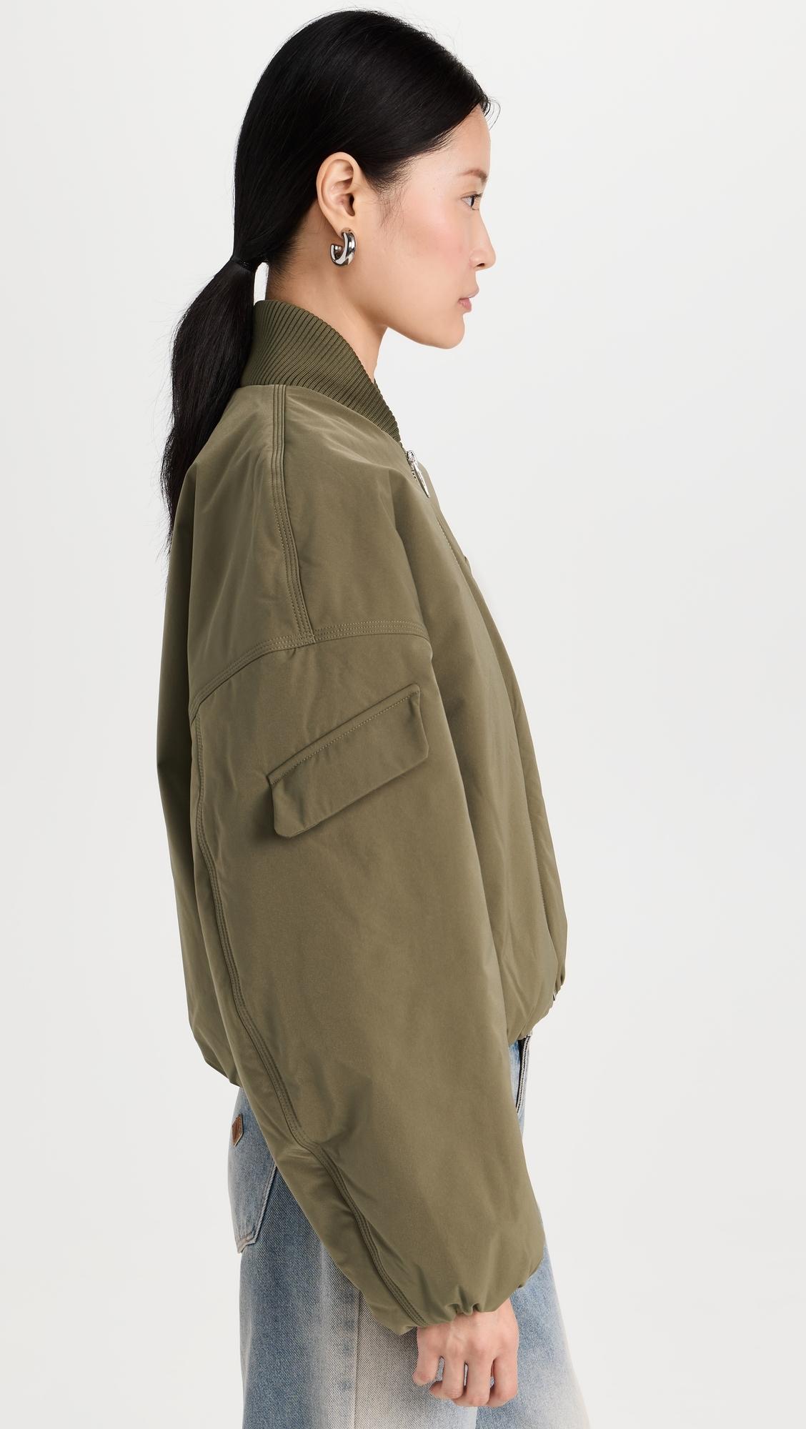 Ganni Light Twill Oversized Short Bomber Jacket | Lyst