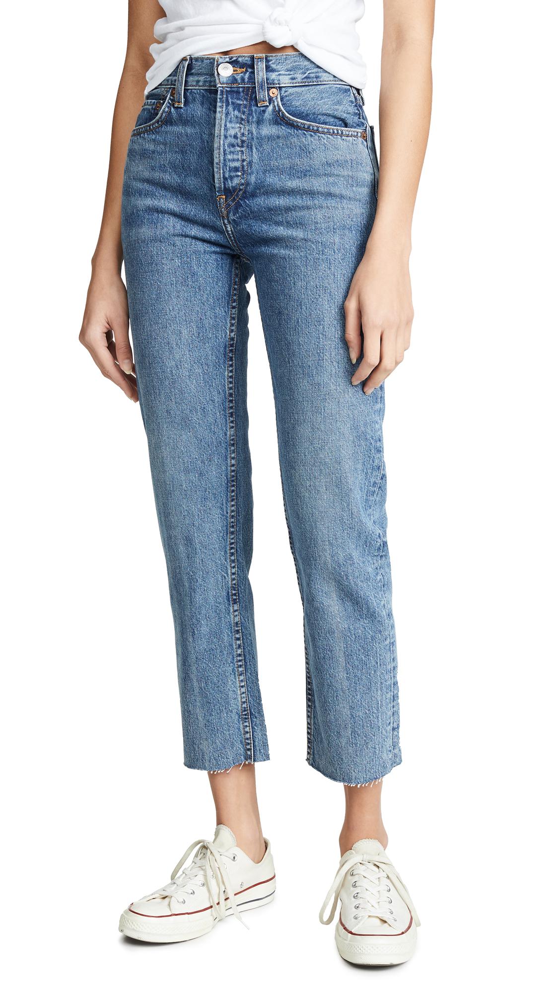 RE/DONE Denim High Rise Rigid Stove Pipe Jeans in Blue | Lyst