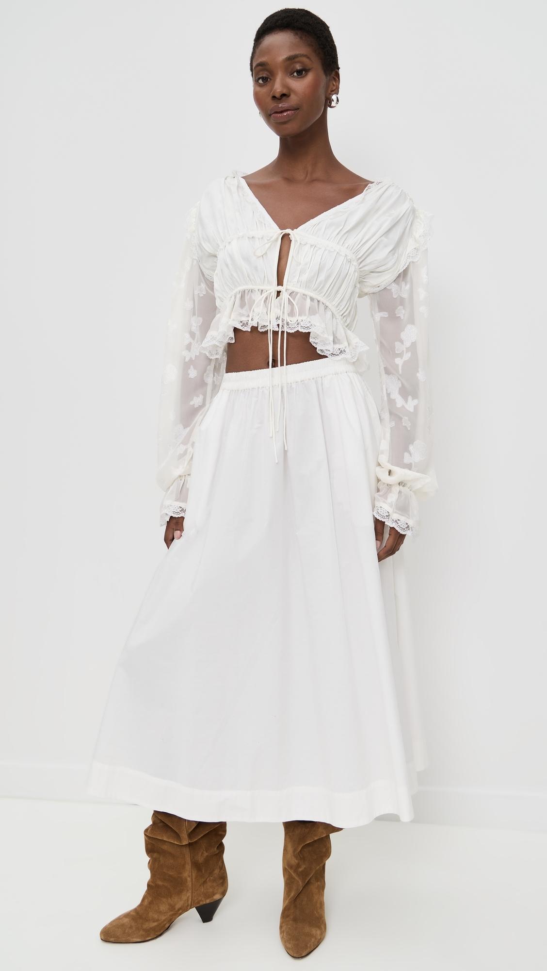 For Love & Lemons Jeanne Jacquard Top in Black | Lyst