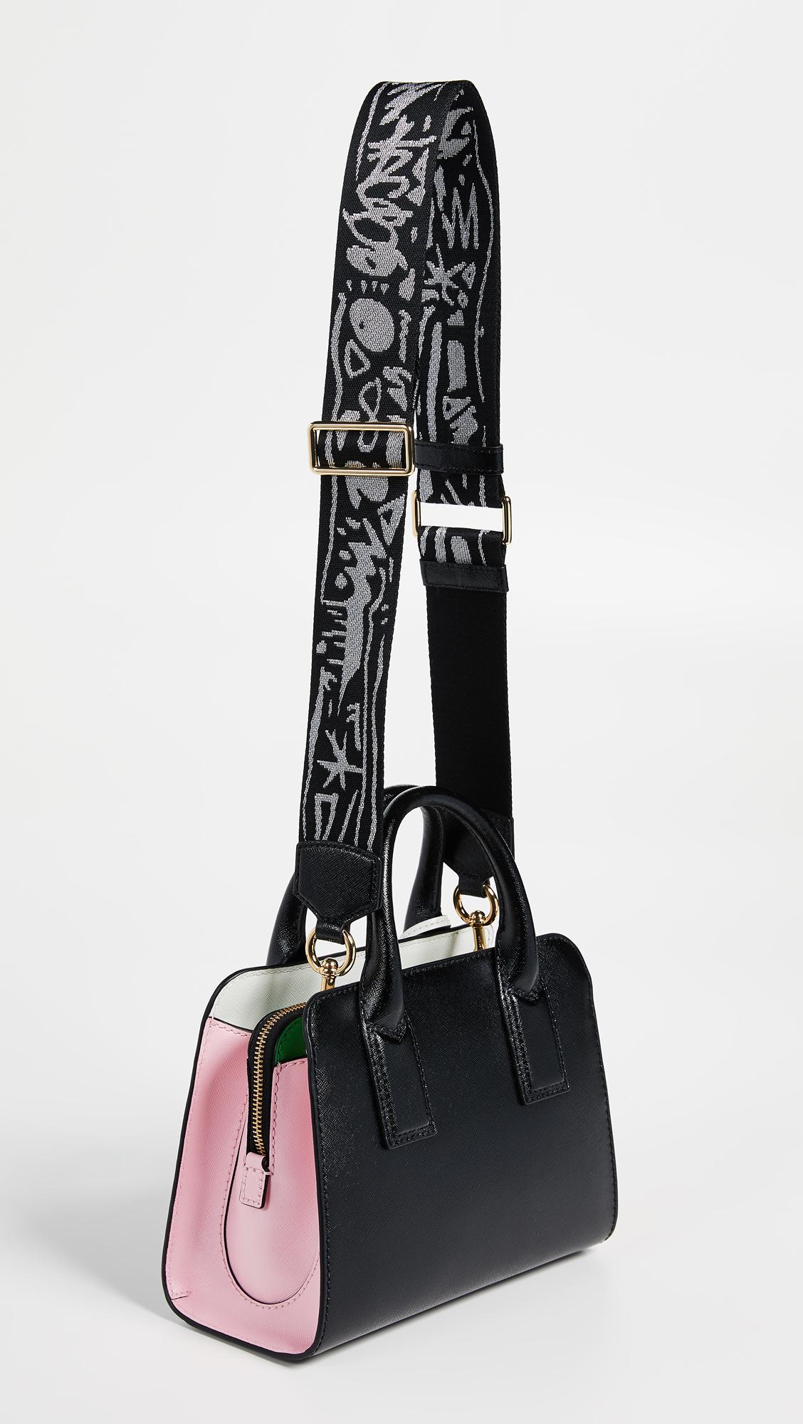 Marc Jacobs Black/Pink Vinyl Little Big Shot Satchel Marc Jacobs