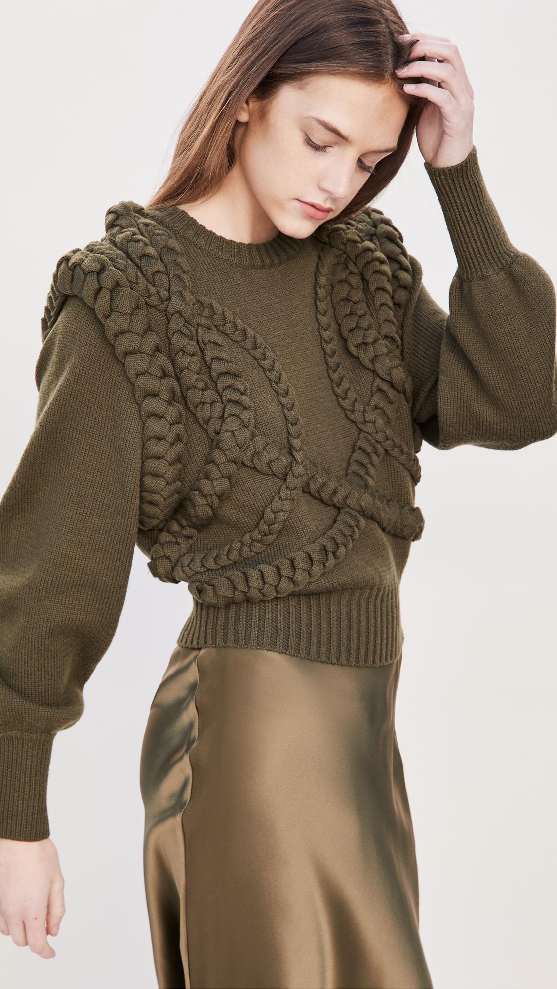 ronny kobo yeva cable knit sweater
