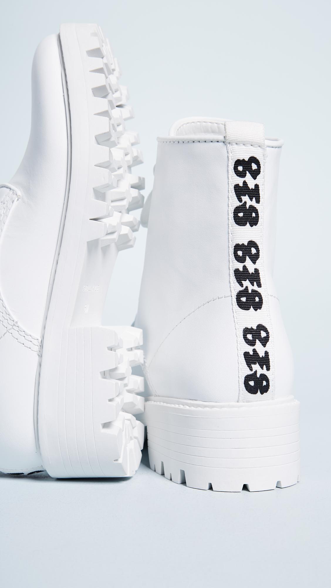 Kendall + Kylie Epic Combat Boots in White | Lyst