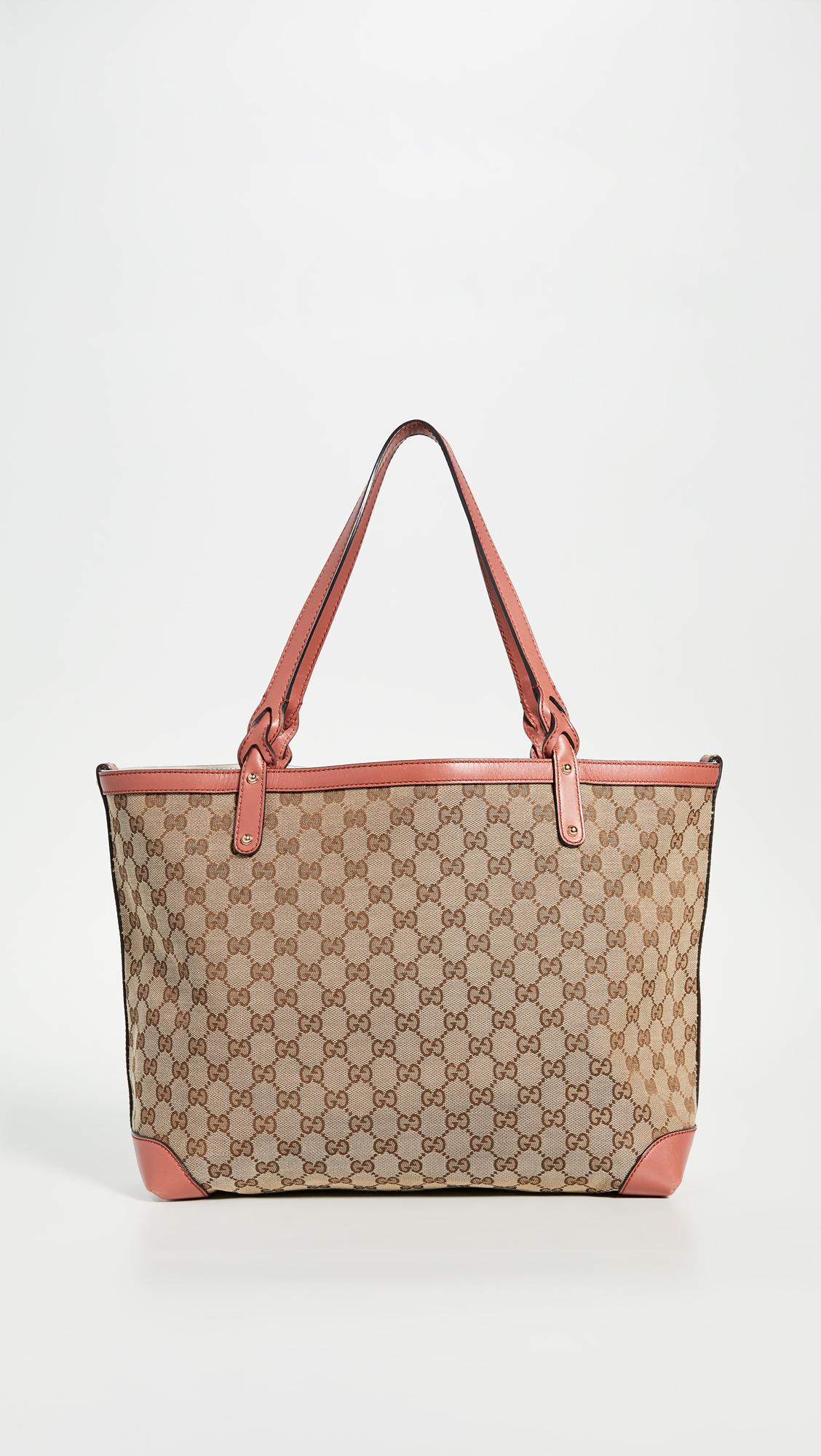 What Goes Around Comes Around Gucci Pink Canvas Craft Tote Bag | Lyst
