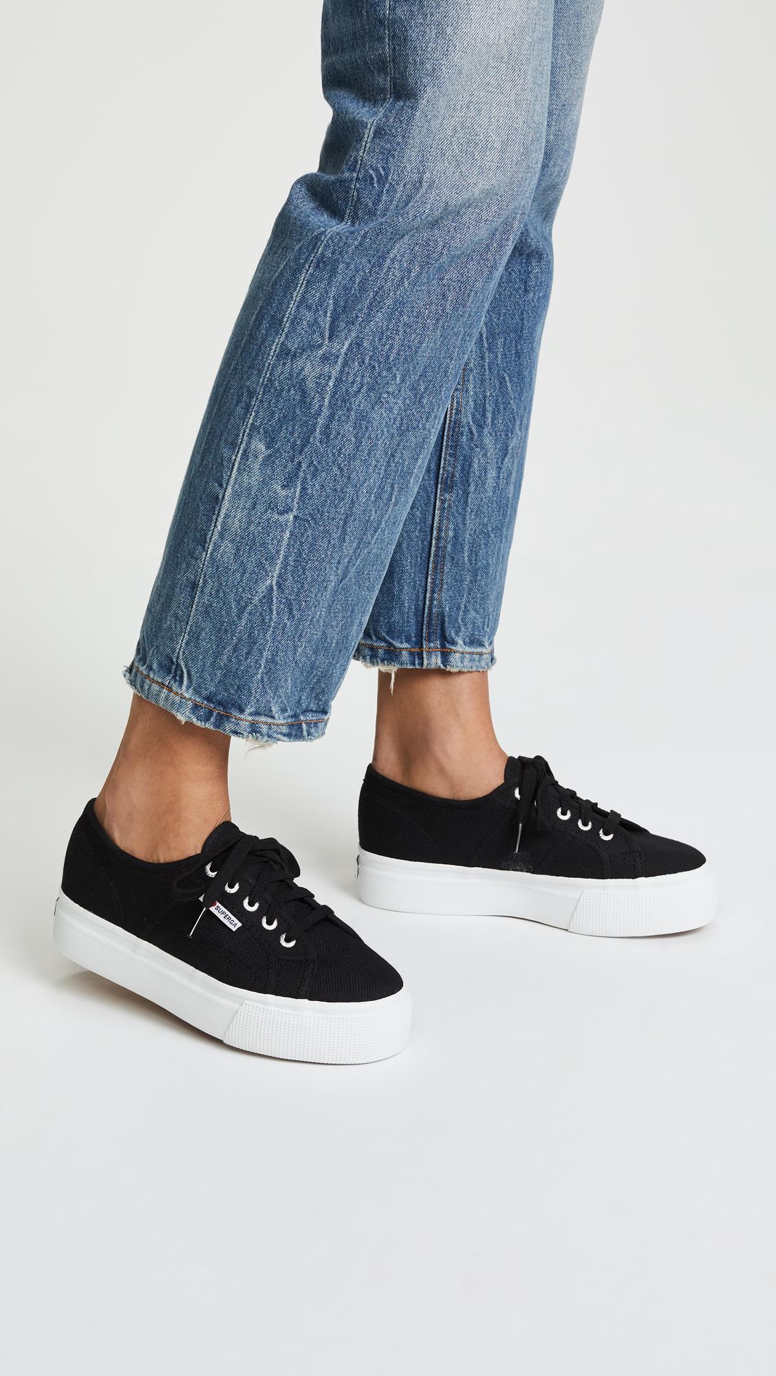 superga flatforms black