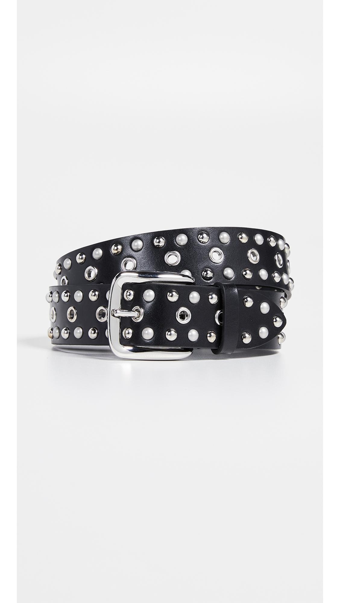 Isabel Marant Leather Rica Studded Belt in Black - Lyst