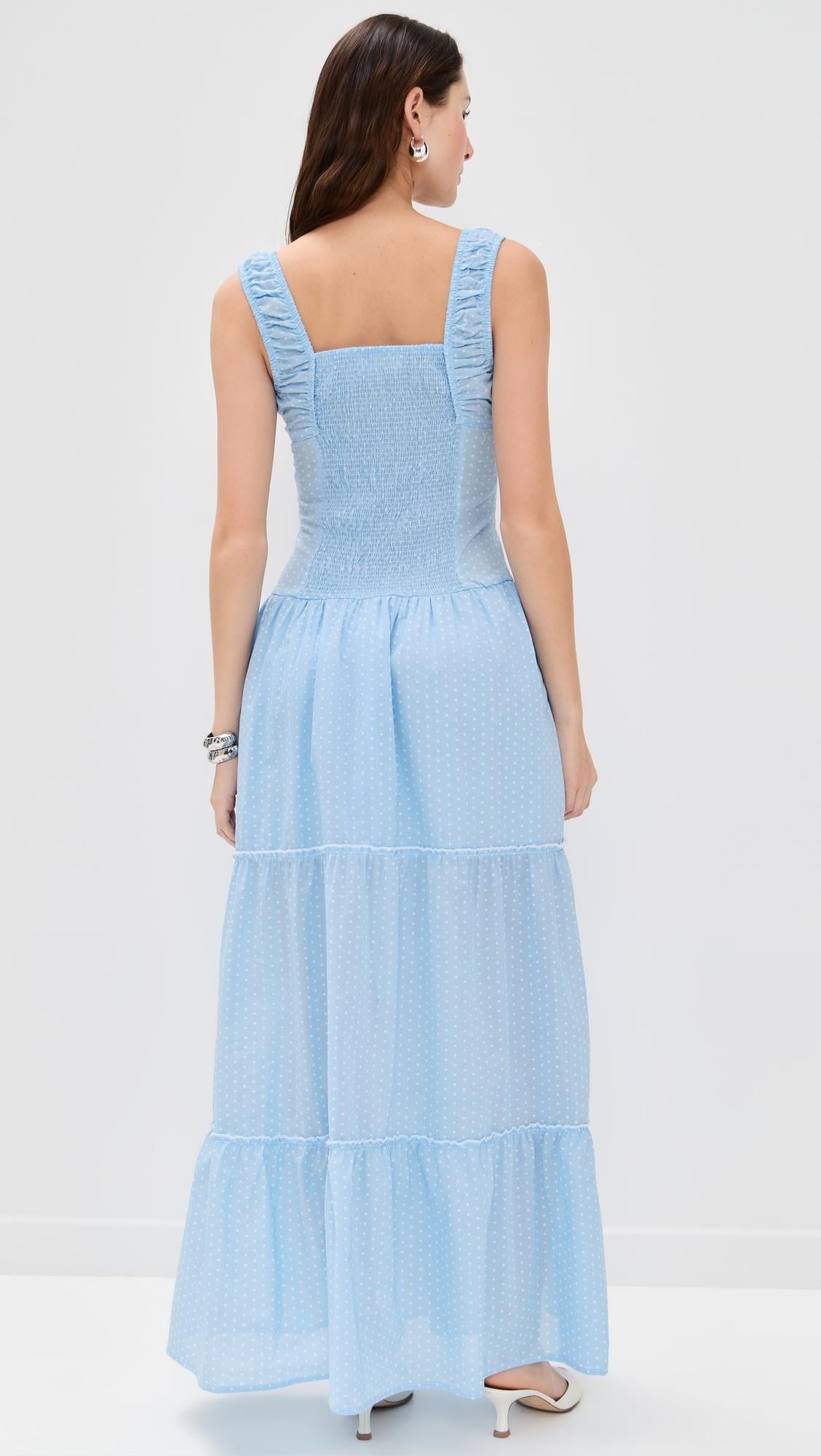 bila maxi dress Tilly Tiered Maxi Dress in Pale Blue