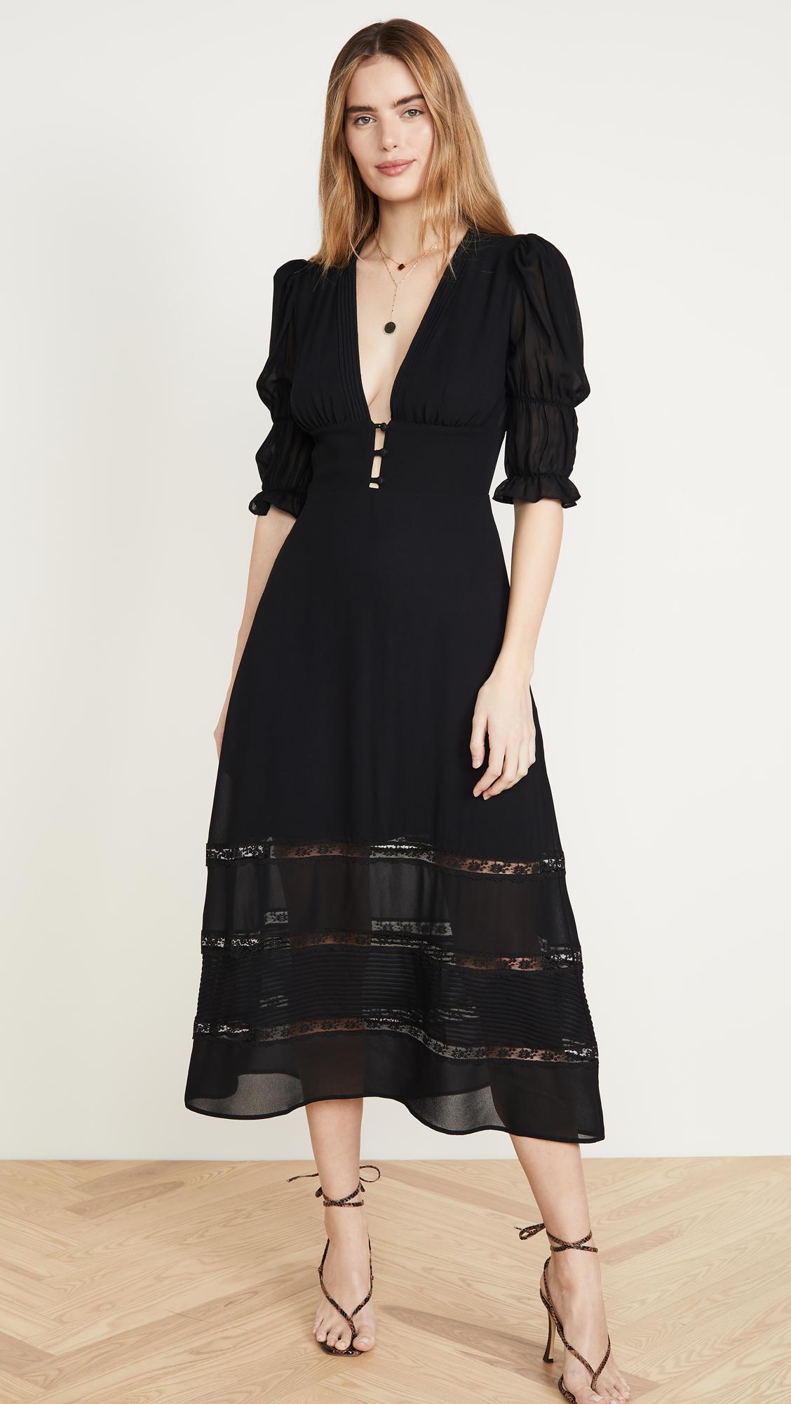Reformation Ginny Dress in Black | Lyst