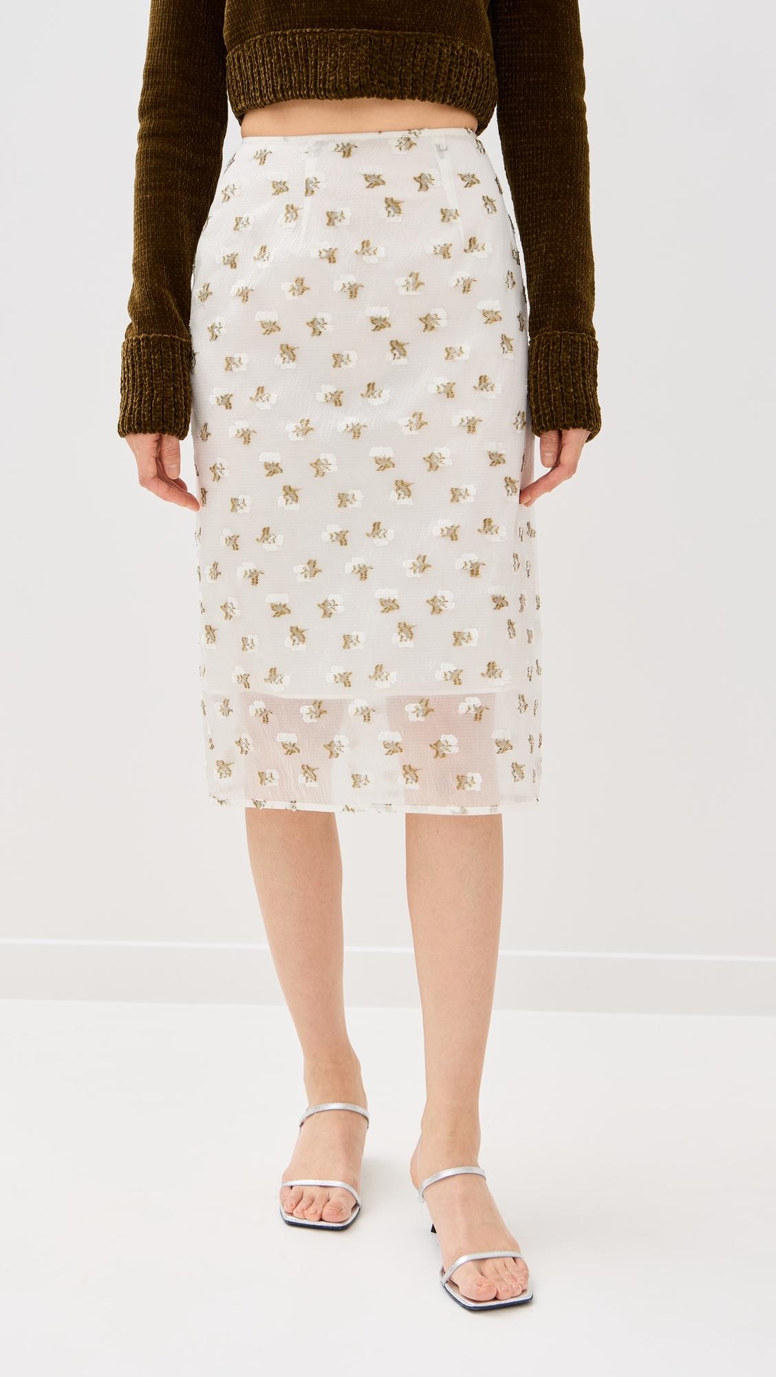 Cecilie Bahnsen Fil-Coupé Clear Allegra Skirt in Black | Lyst