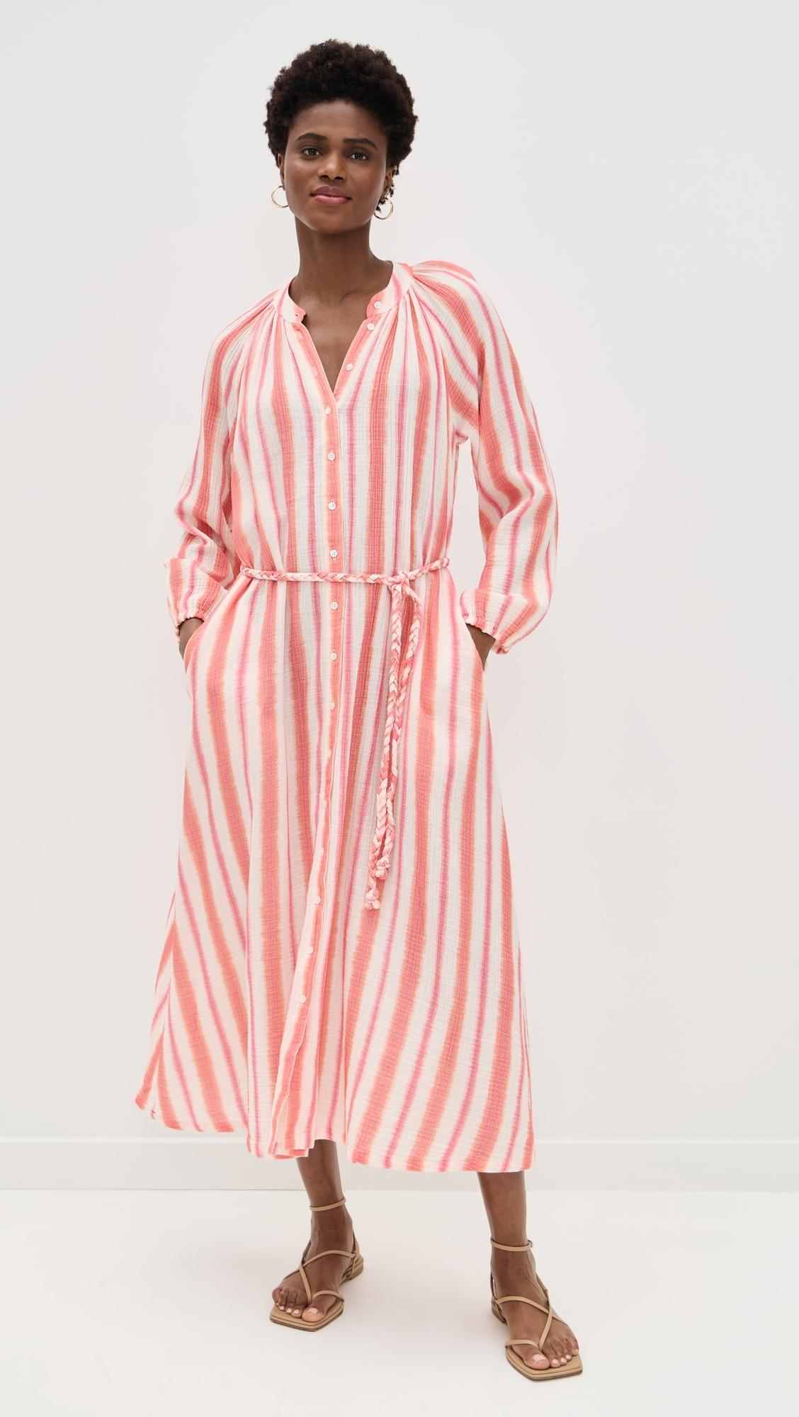 midi dress red Zimmermann Rebellion Tuck Scarf Linen Midi Dress