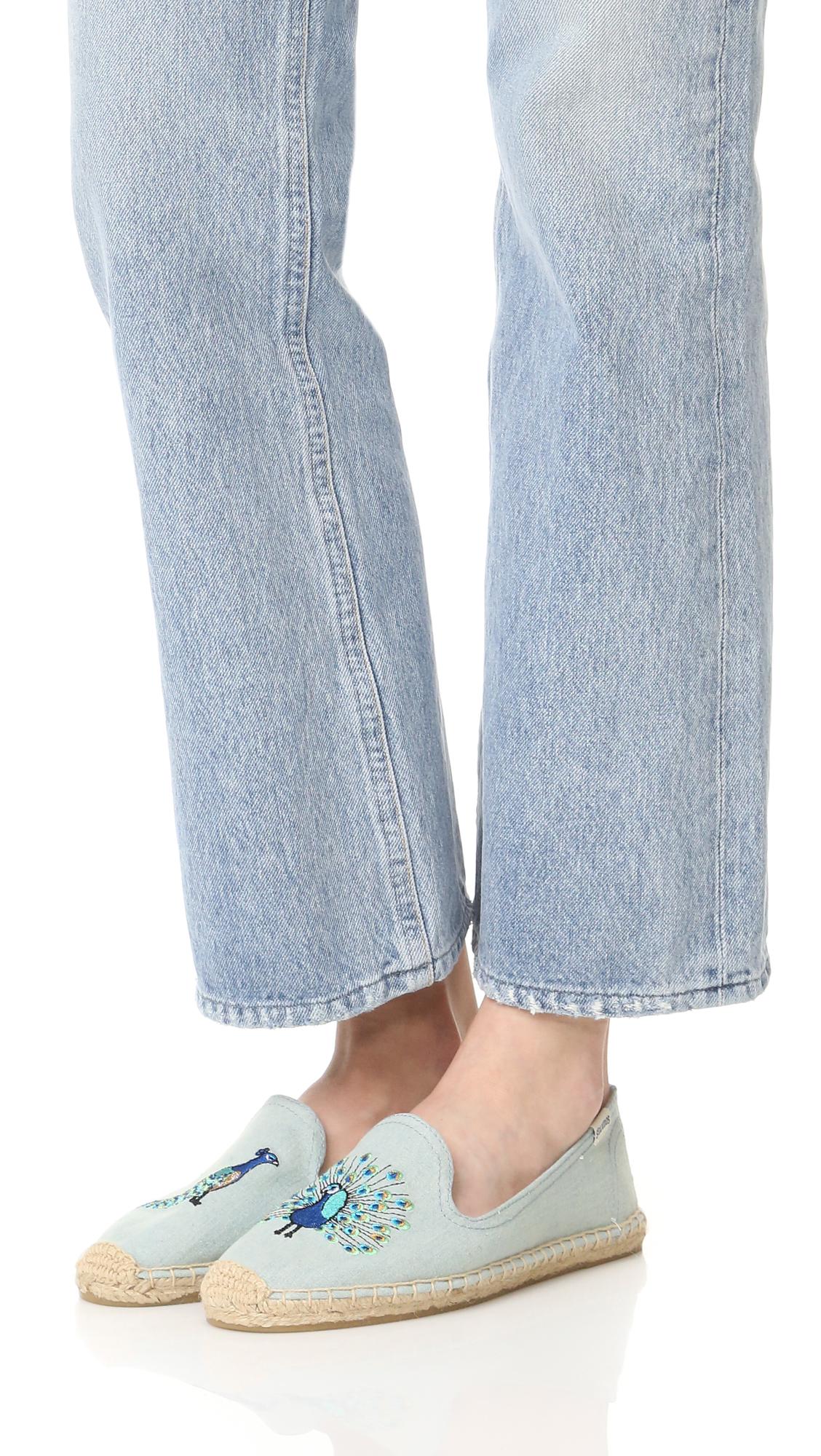 Soludos Cotton Peacock Smoking Slippers 