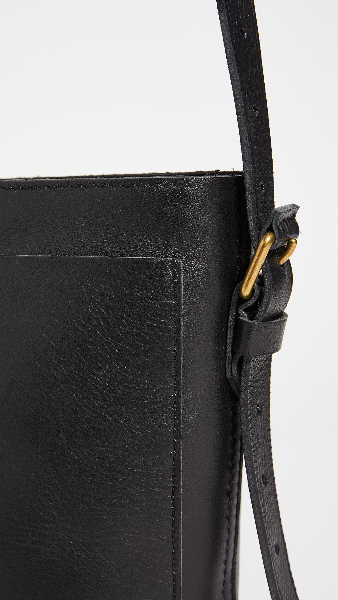 Madewell Leather Mini Transport Bucket Crossbody Bag in Black Lyst