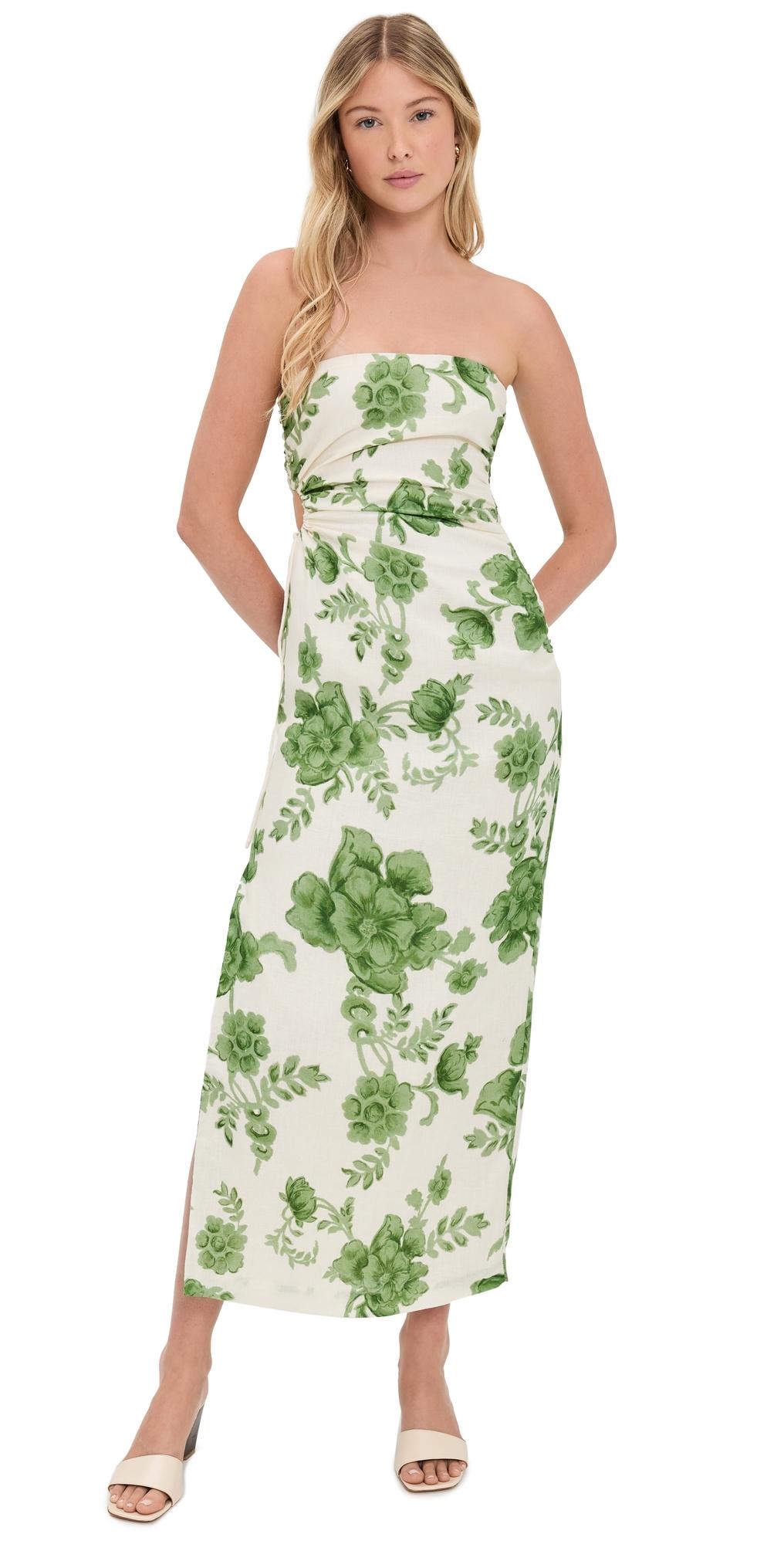 green emerald velvet dress SIR. Green Frankie Midi Dress