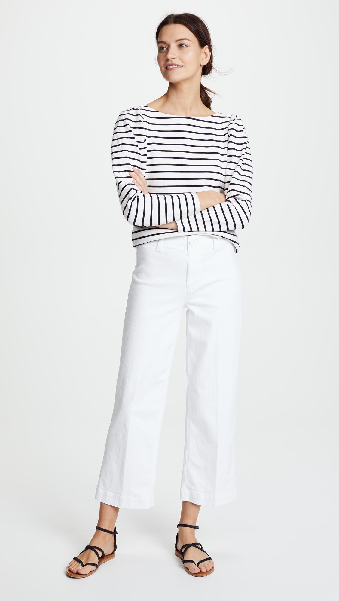 PAIGE Nellie Culotte Jeans in White | Lyst