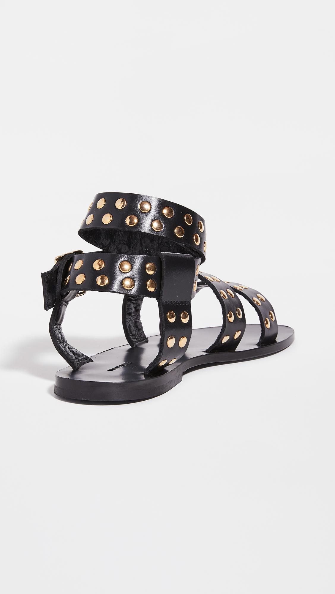 Anine Bing Leather Gia Sandals in Black - Lyst