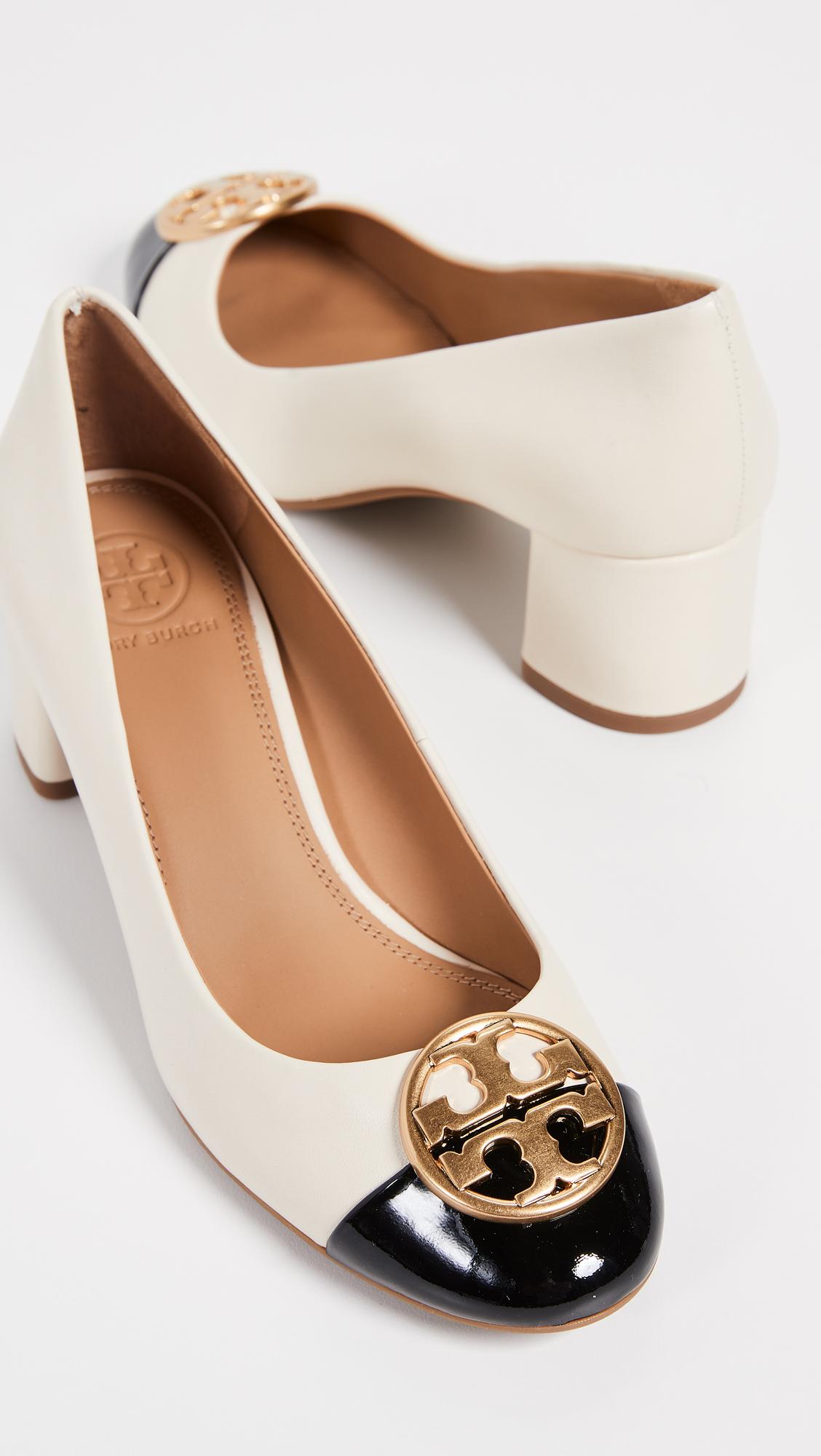 Tory Burch 50 Mm Chelsea Cap-toe Pump in Natural | Lyst