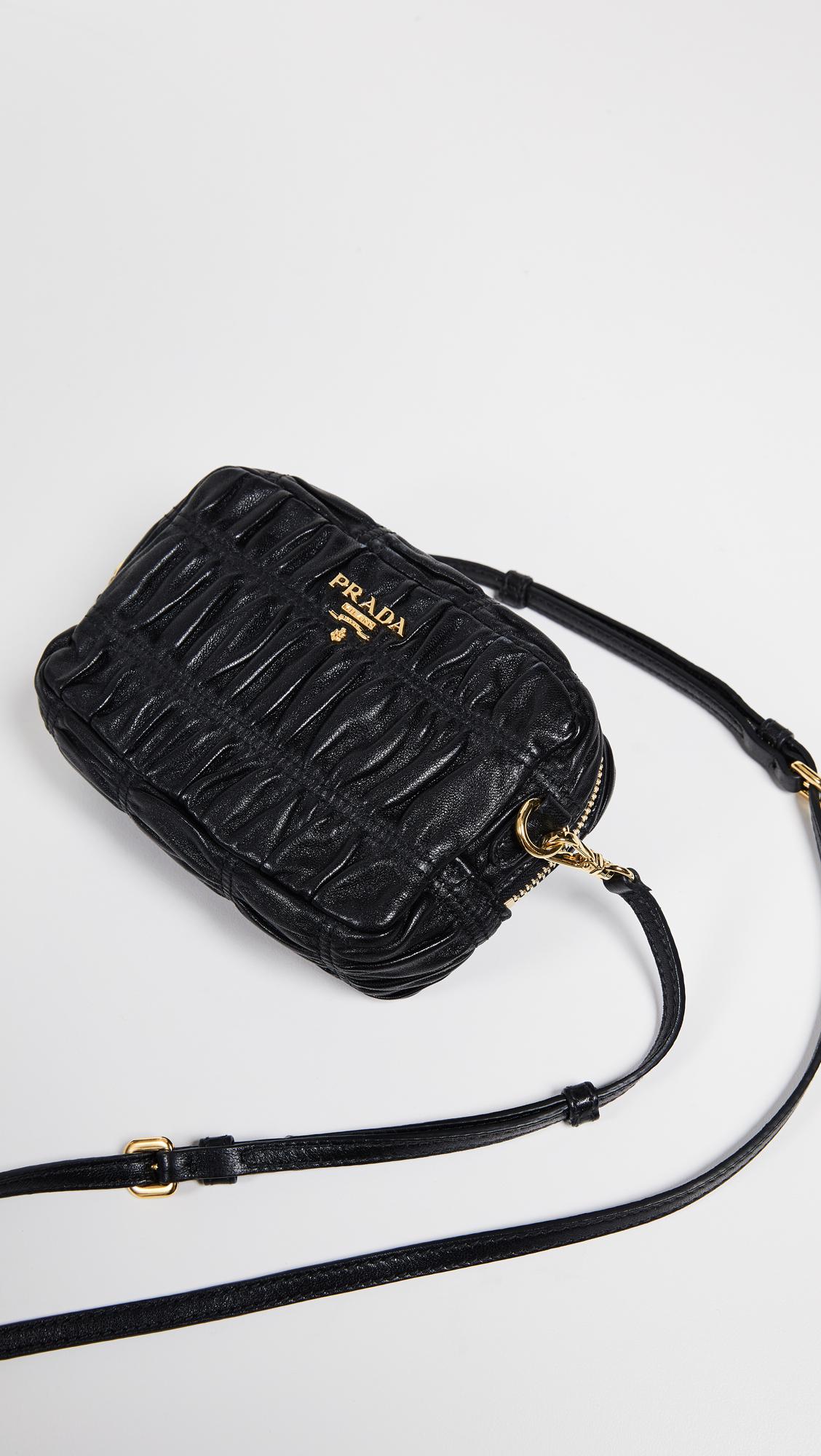 What Goes Around Comes Around Prada Black Nappa Gaufre Mini Bag | Lyst