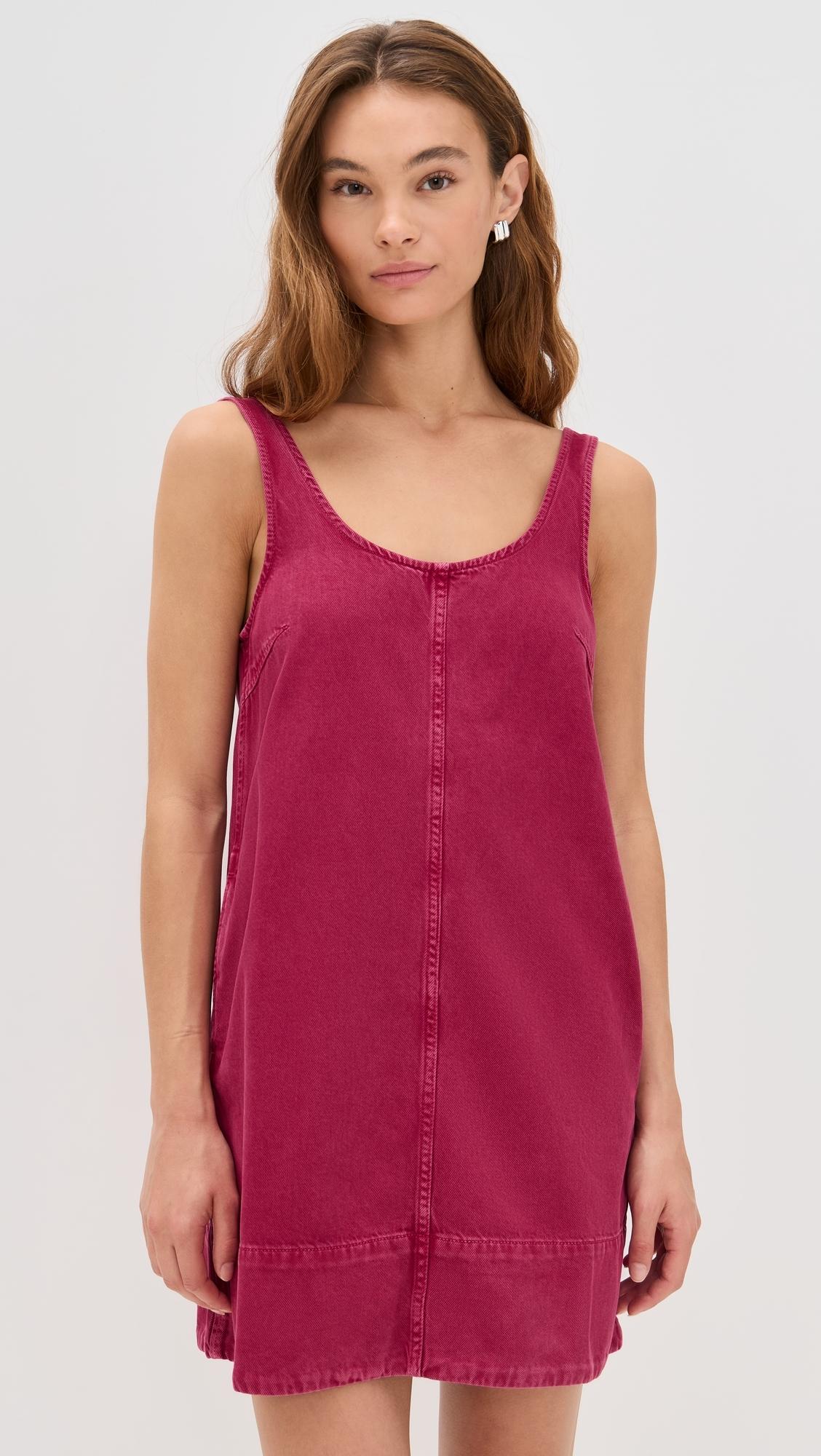 madewell denim scoopneck mini dress Madewell Garment Dyed Denim Scoop Neck Mini Dress