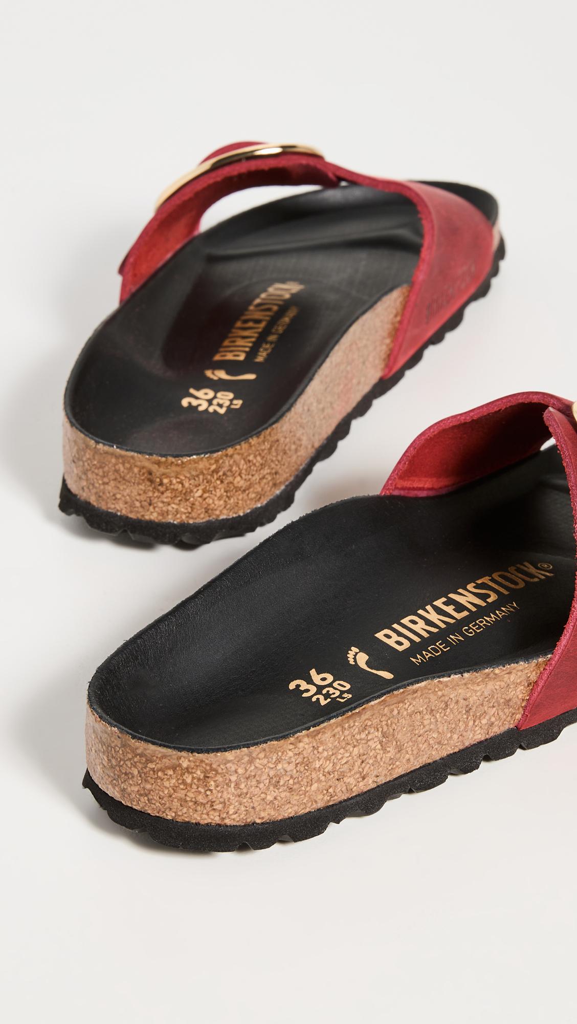 Birkenstock Madrid Big Buckle Sandals in Red Lyst Canada