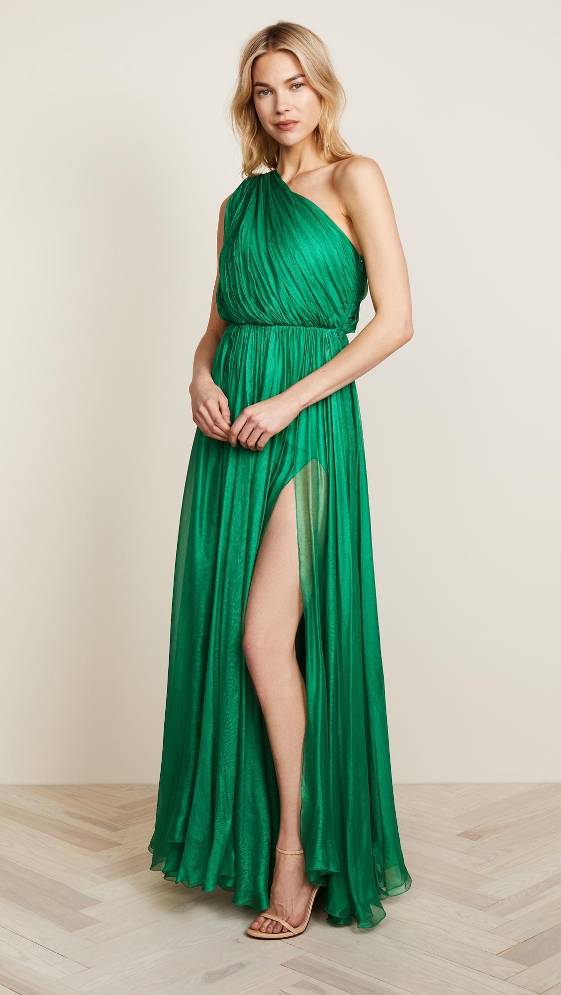 Maria Lucia Hohan Silk Altheda One Shoulder Dress in Malachite (Green ...