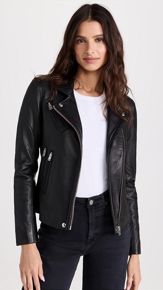 IRO Han Leather Jacket in Black | Lyst