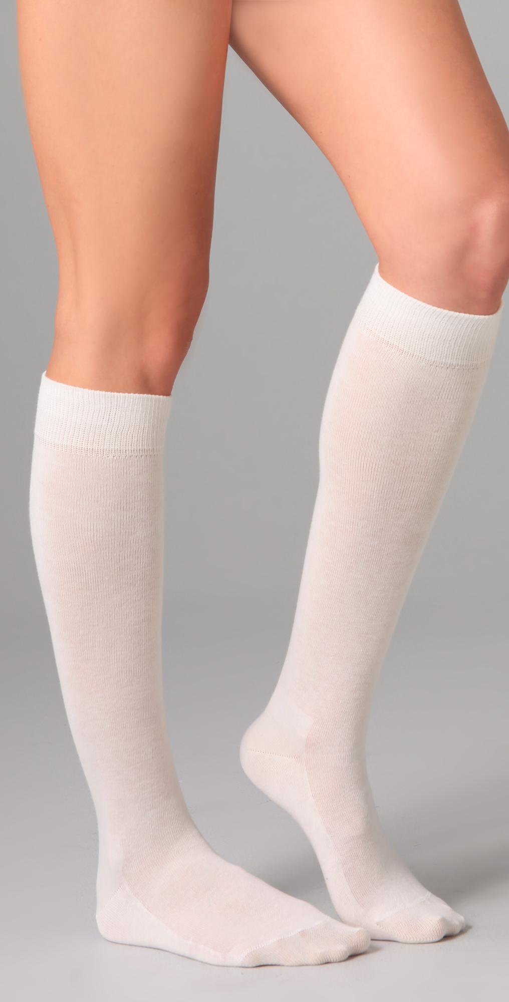 Falke Family Knee High Socks in White - Lyst