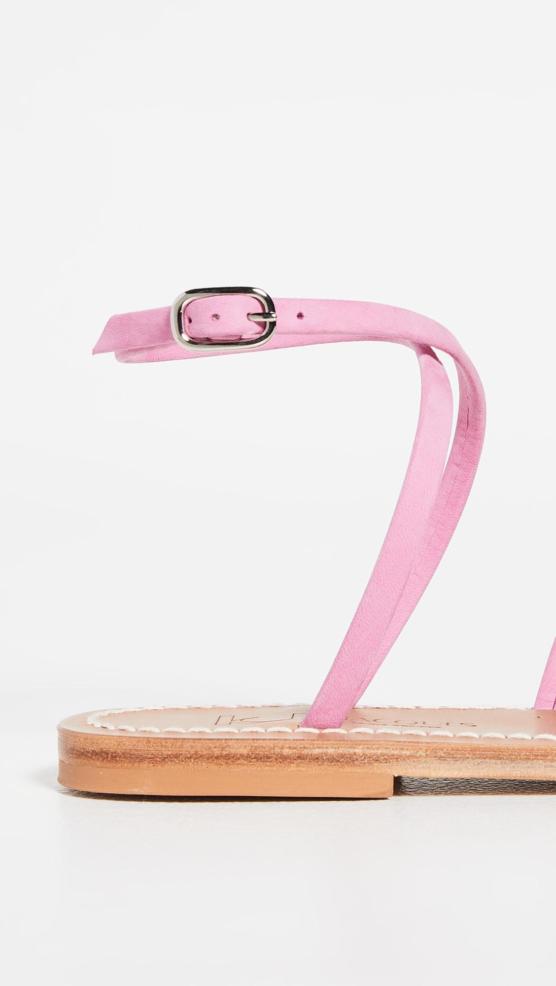 K. Jacques Leather Loki Sandals in Pink | Lyst