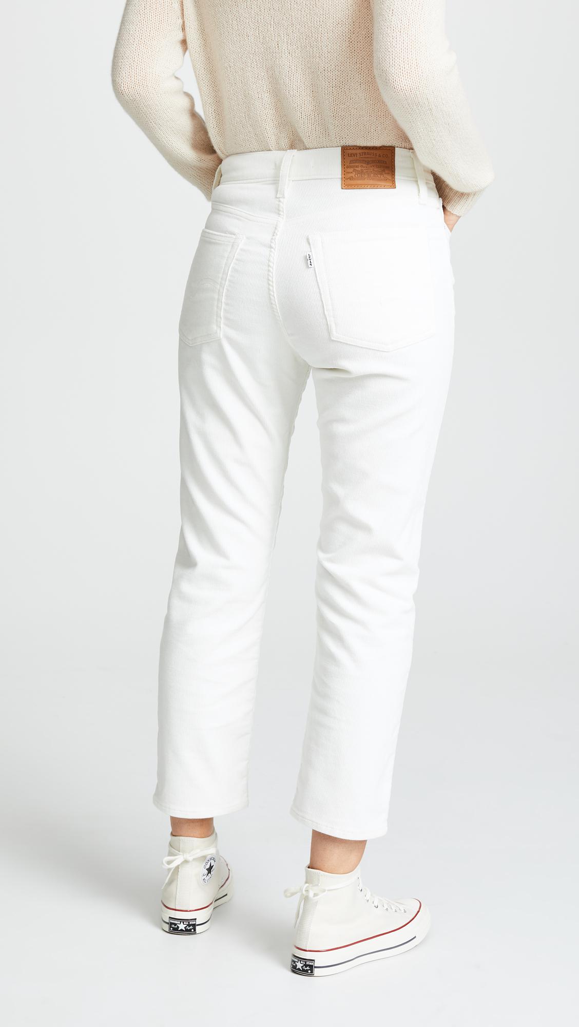 Levi's Wedgie Corduroy Straight Jeans in White - Lyst