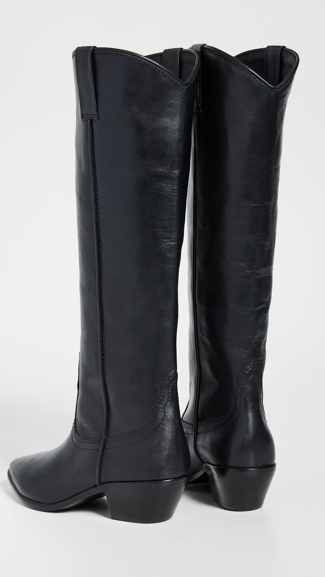 Loeffler Randall Leather Dylan Tall Western Boots in Black - Lyst