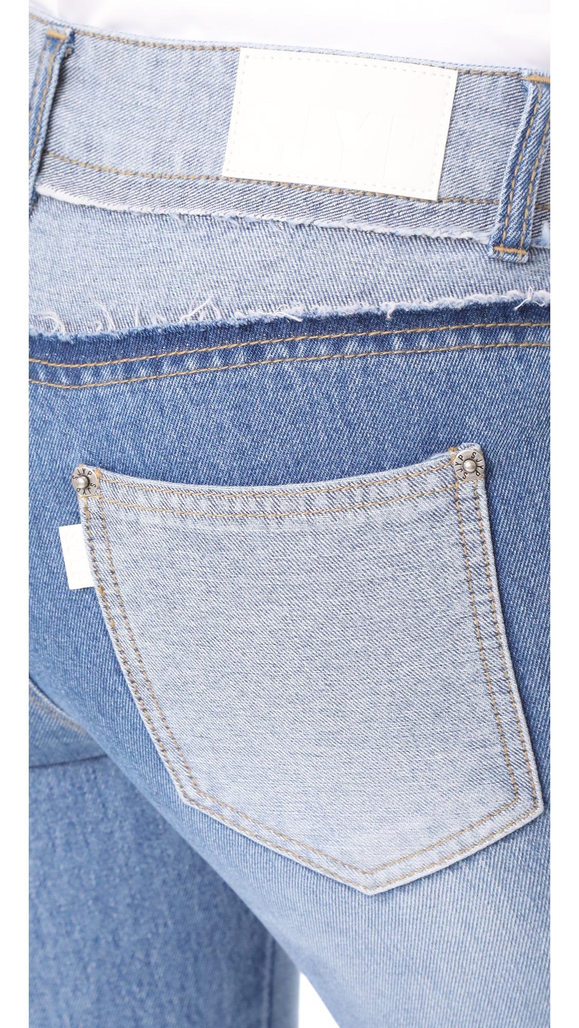 Lyst - Sjyp Cutoff Jeans in Blue