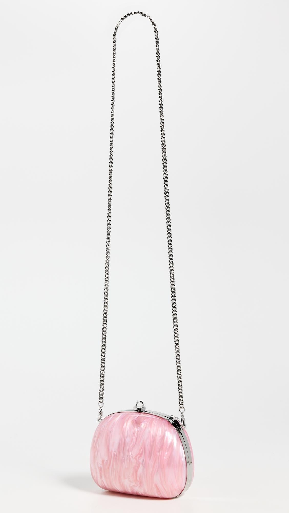 Self-Portrait Pearl Top Handle Clutch Bag in Pink | Lyst