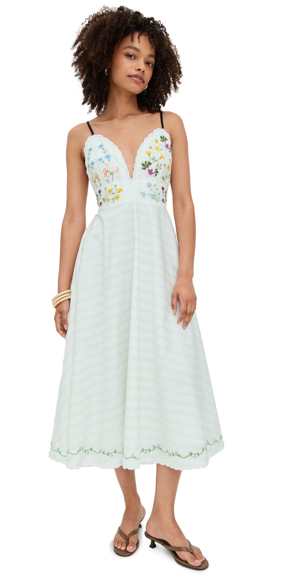 fanm mon gloriosa floral embroidered dress Gloriosa Floral Embroidered Midi Dress – Confête