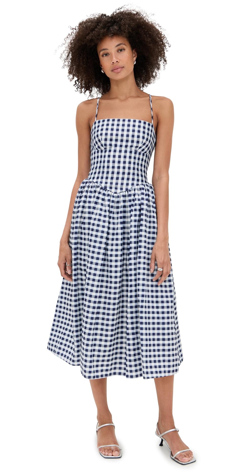 self portrait gingham printed chiffon dress Self-portrait Gingham Mini Dress