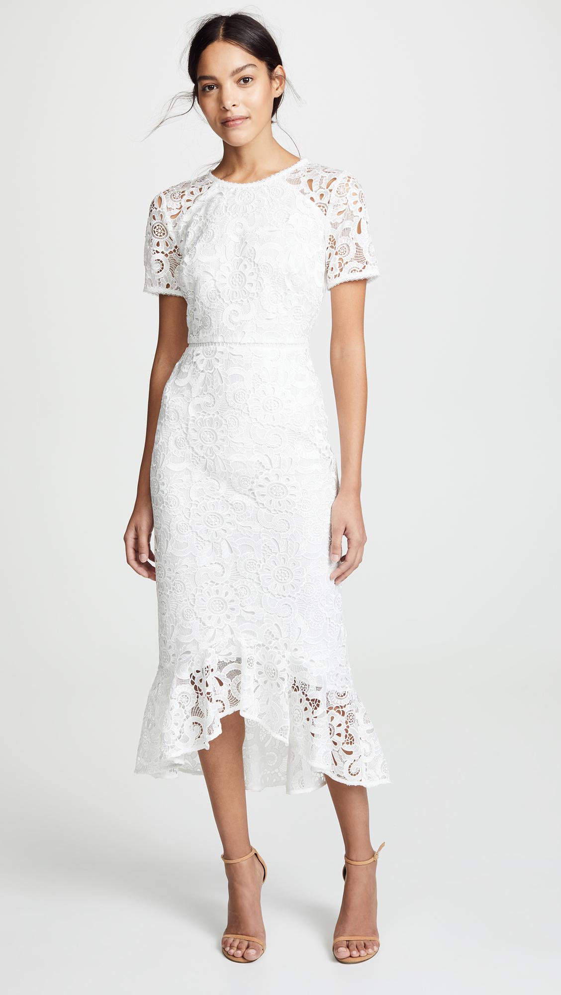 shoshanna guipure lace dress